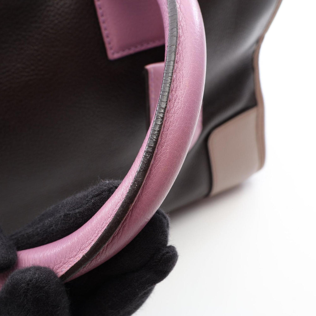 Loewe Beige Brown Purple Leather Handbag (Pre-Owned)