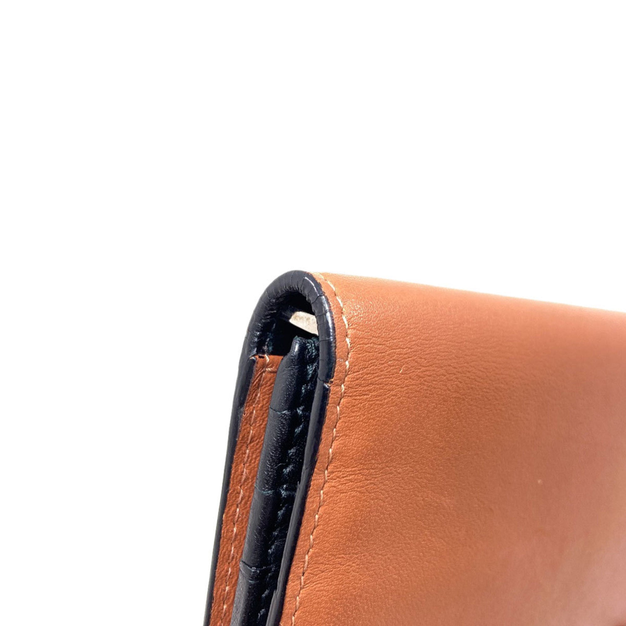 Loewe Brown Leather Long Wallet (Bi-Fold) (Pre-Owned)