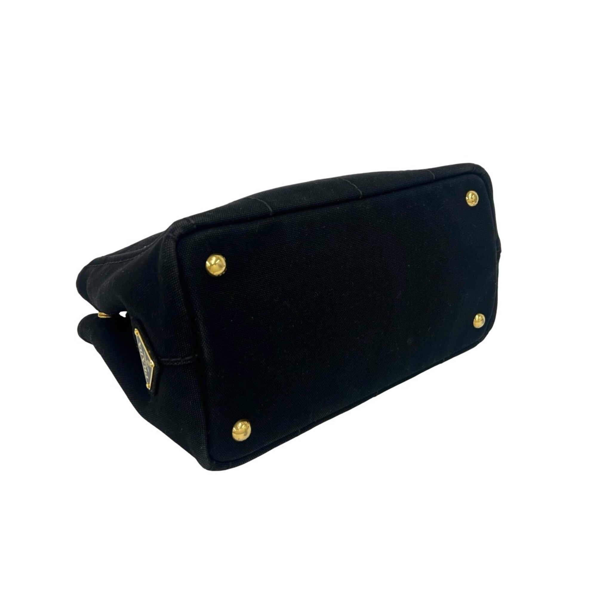 Prada Black Canvas Handbag Shoulder Bag Tote Bag (Pre-Owned)