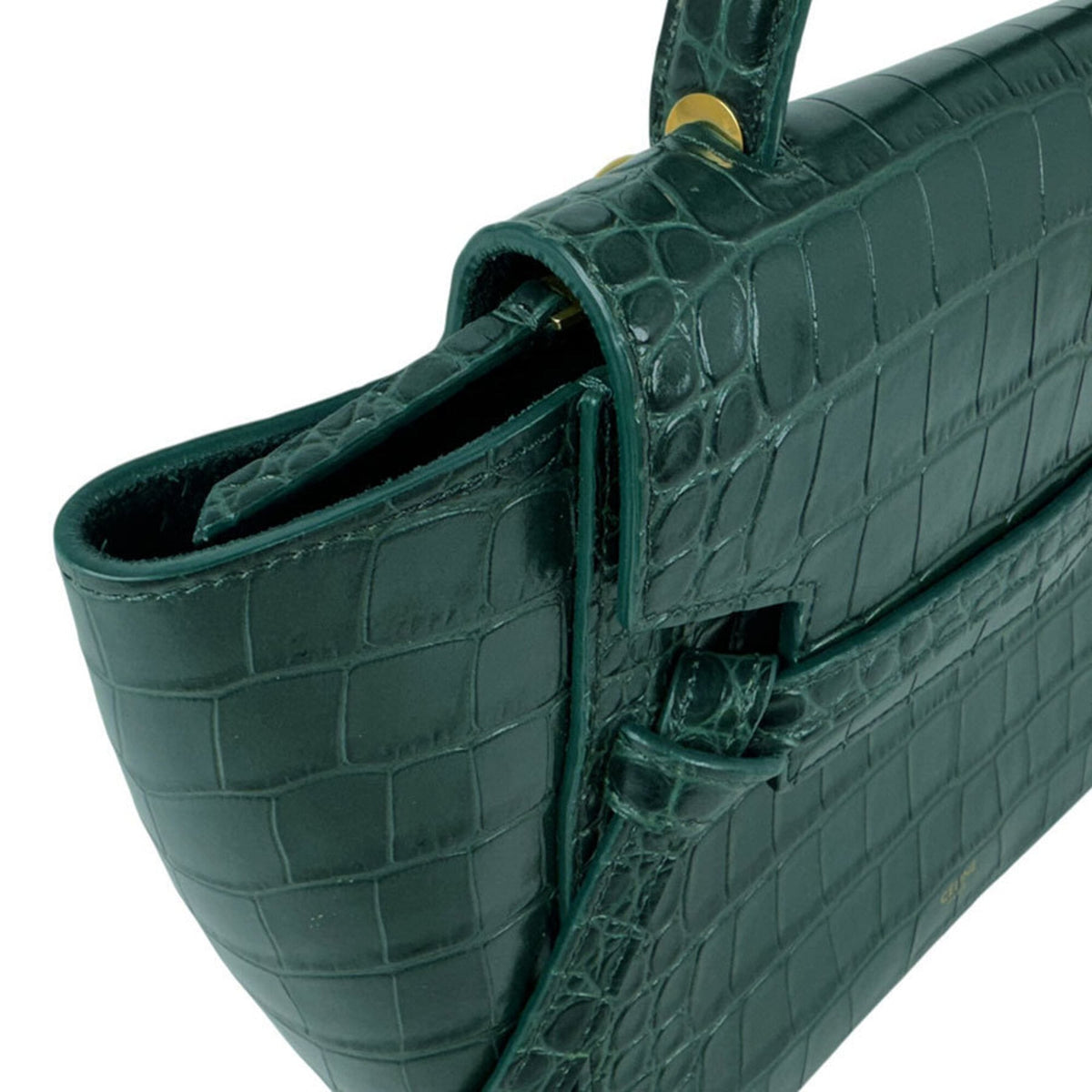 Celine Green Leather Fanny Pack Handbag Shoulder Bag (Pre-Owned)
