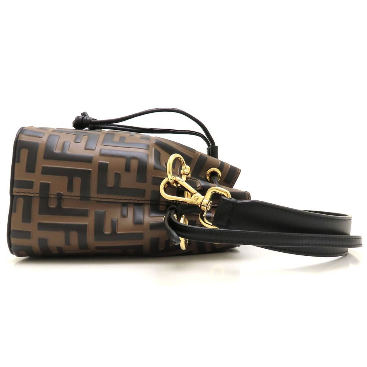 Fendi Black Brown Leather Shoulder Bag (Pre-Owned)