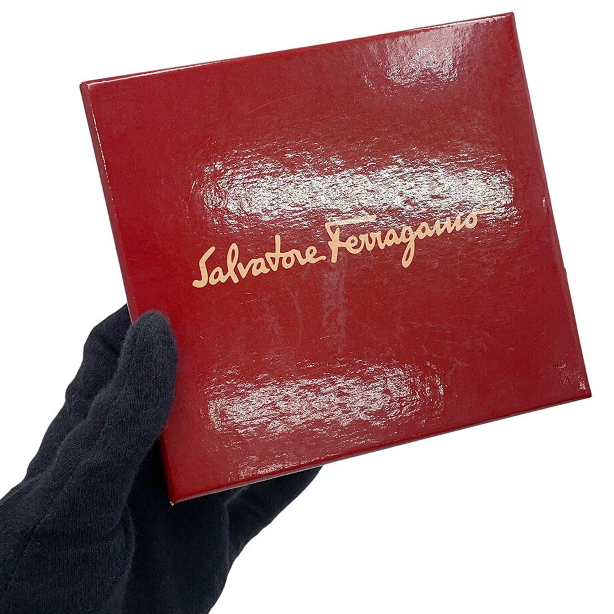 Salvatore Ferragamo Gancini Black Leather Wallet (Bi-Fold) (Pre-Owned)
