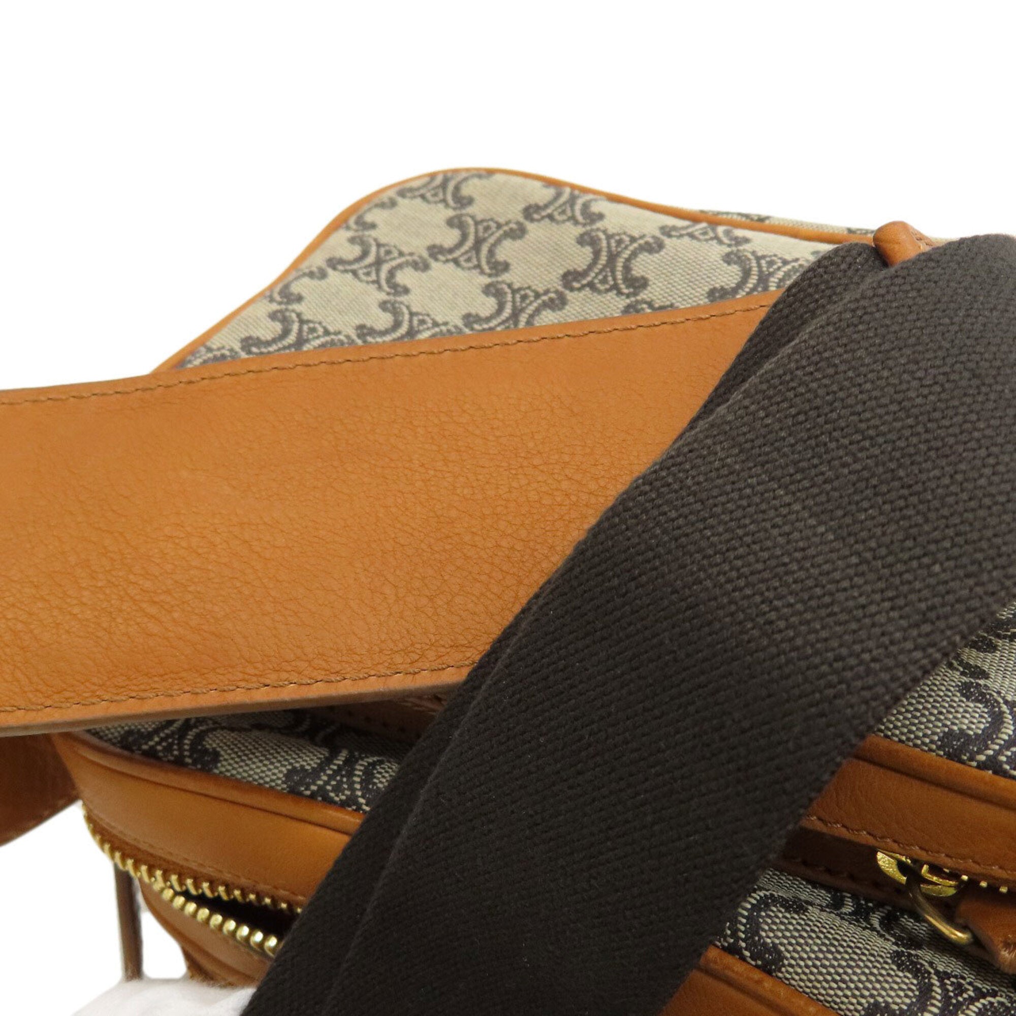 Celine Brown Canvas Shoulder Bag (Pre-Owned)