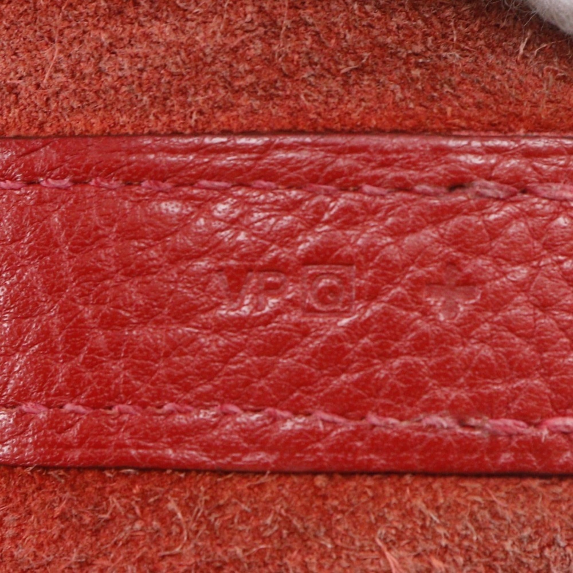 Hermes Red Color Taurillon Clemence Leather Handbag (Pre-Owned)
