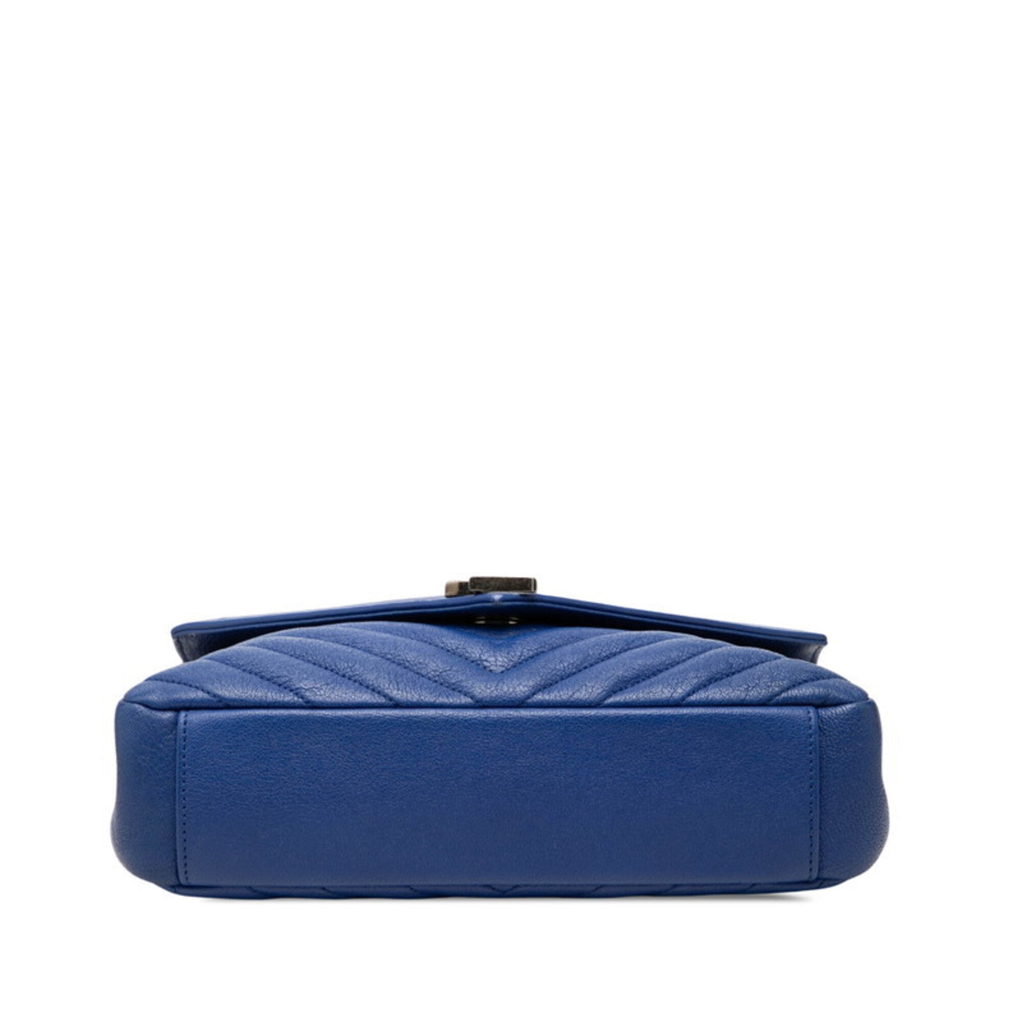 Saint Laurent Blue Leather Handbag Shoulder Bag (Pre-Owned)