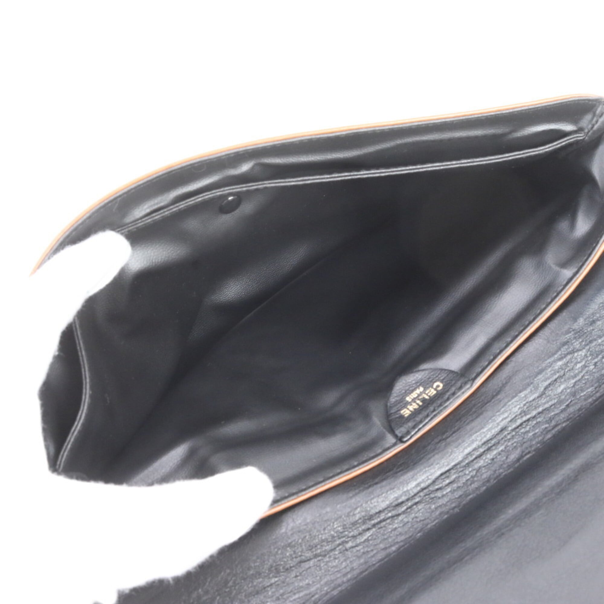 Celine Black Leather Clutch Bag Pouch (Pre-Owned)