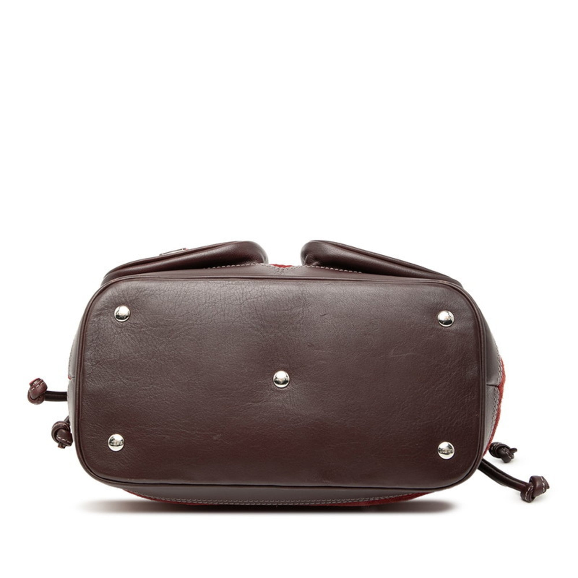 Loewe Bordeaux Leather Handbag (Pre-Owned)