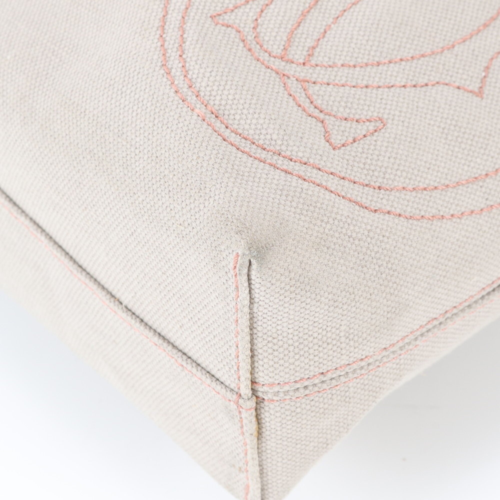 Cartier Must Beige Pink Leather Canvas Handbag Tote Bag (Pre-Owned)