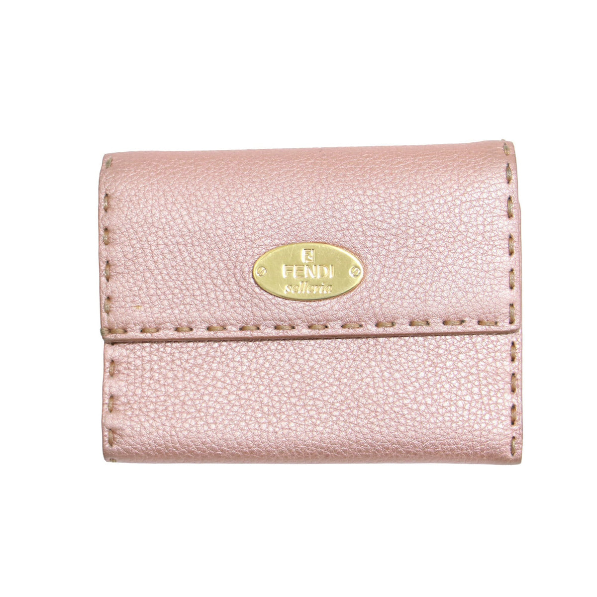 Fendi Pink Leather Wallet (Tri-Fold) (Pre-Owned)
