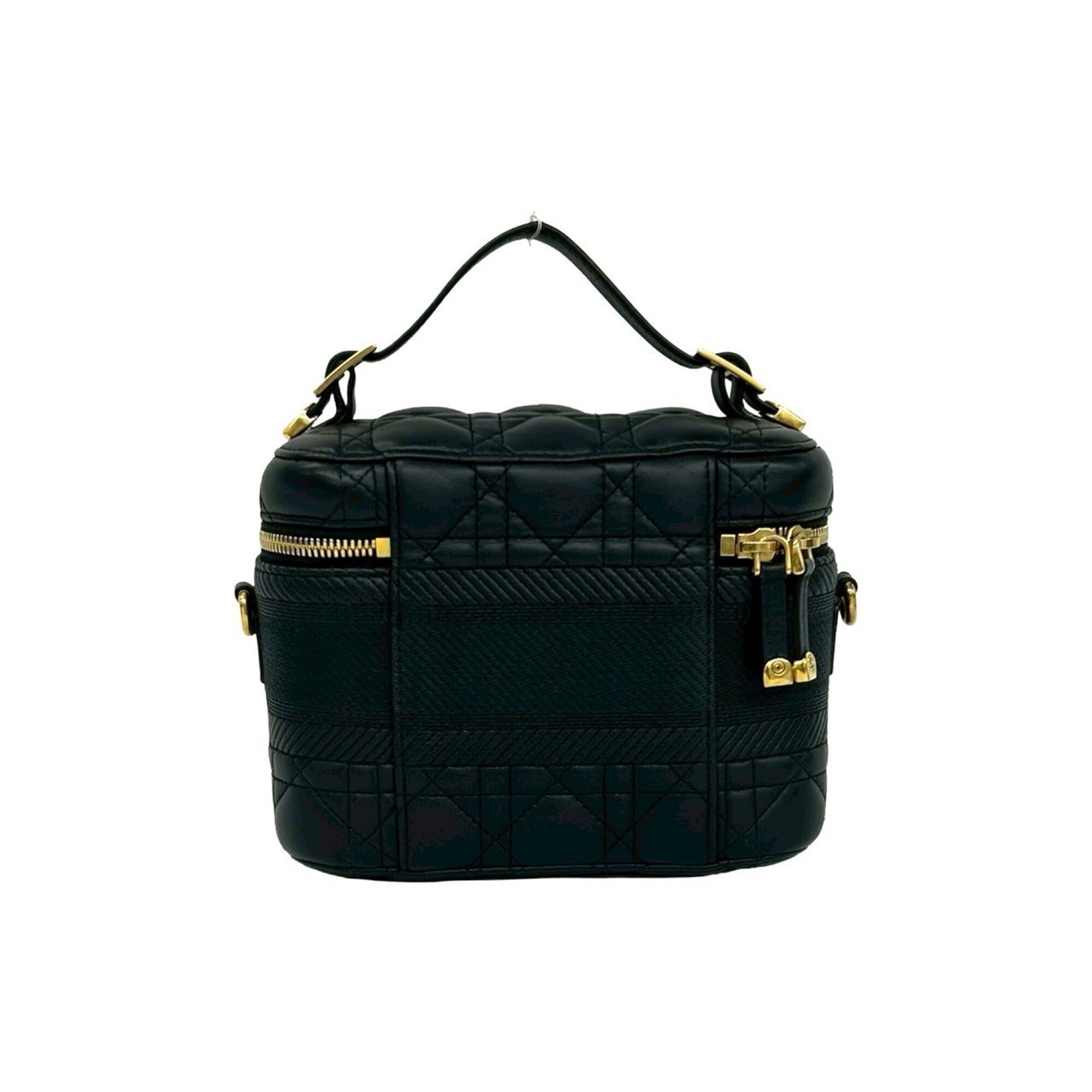 Christian Dior Black Leather Shoulder Bag Vanity Bag (Pre-Owned)