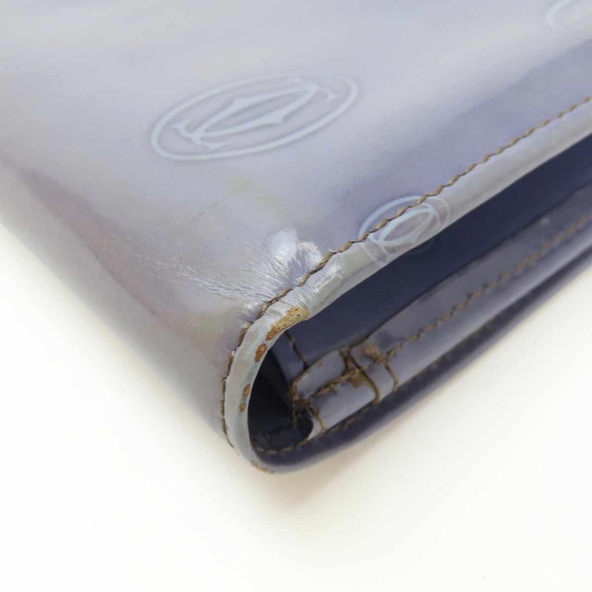 Cartier Purple Leather Long Wallet (Bi-Fold) (Pre-Owned)
