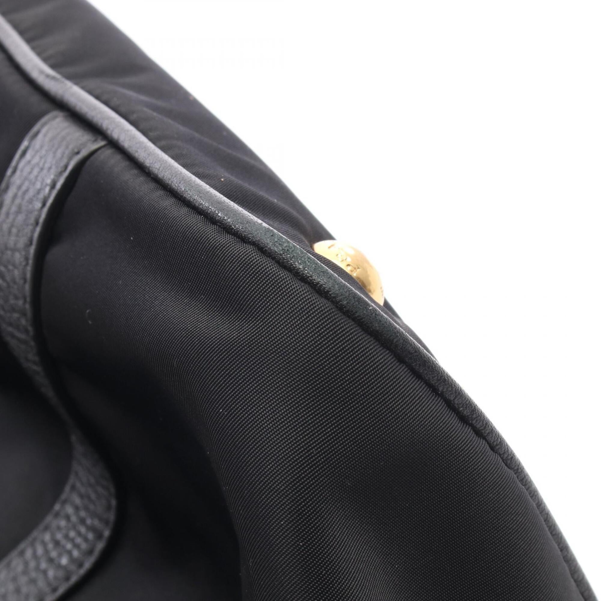 Prada Black Nylon Leather Handbag (Pre-Owned)