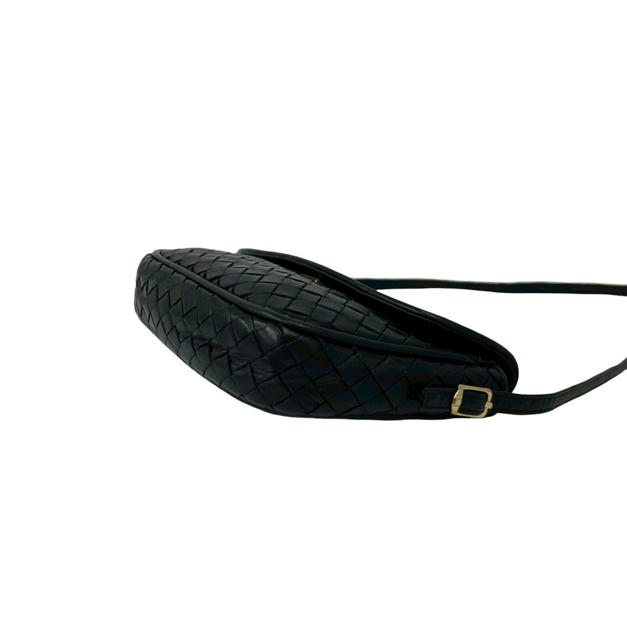 Bottega Veneta Black Leather Pochette Shoulder Bag (Pre-Owned)