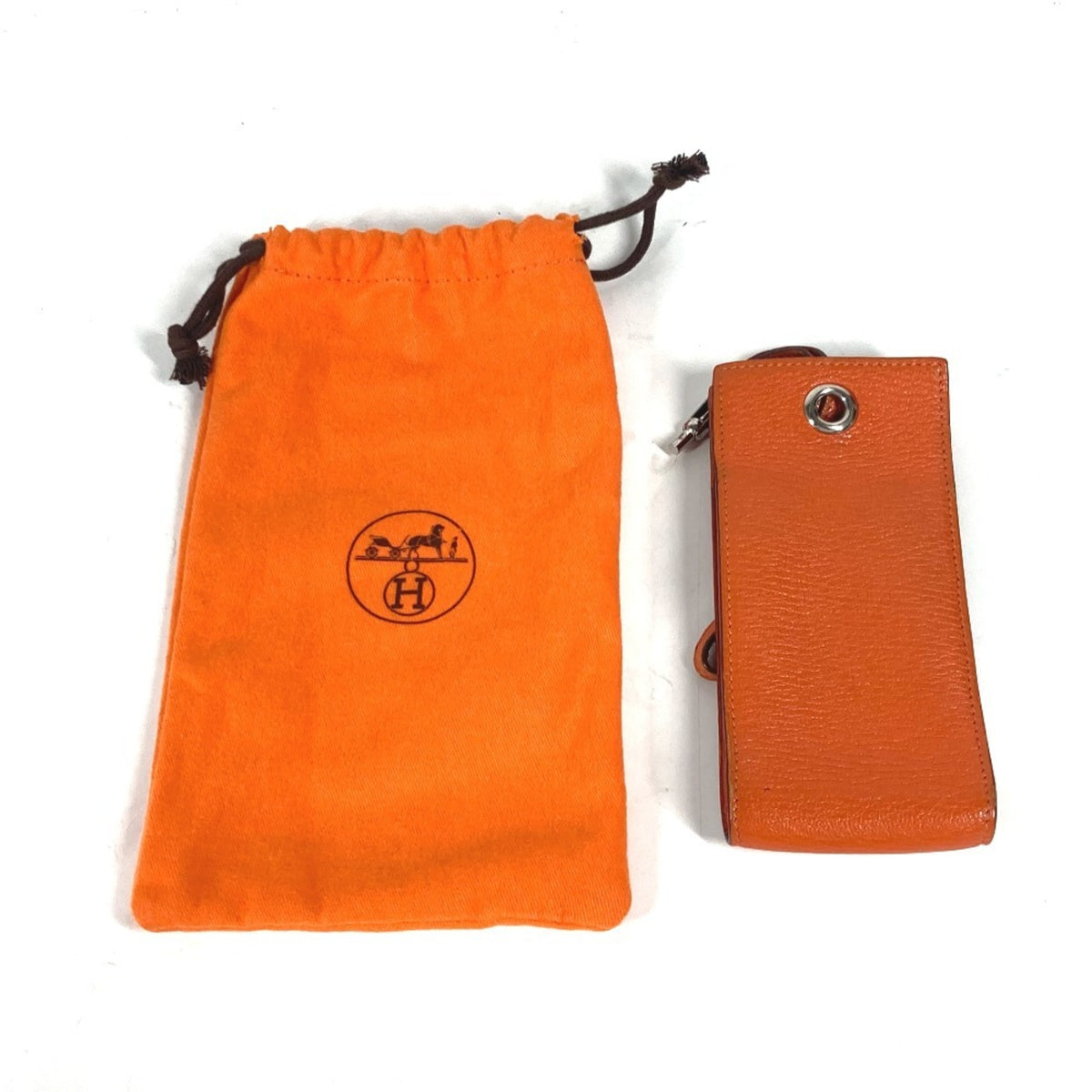 Hermes Orange Leather Pouch (Pre-Owned)