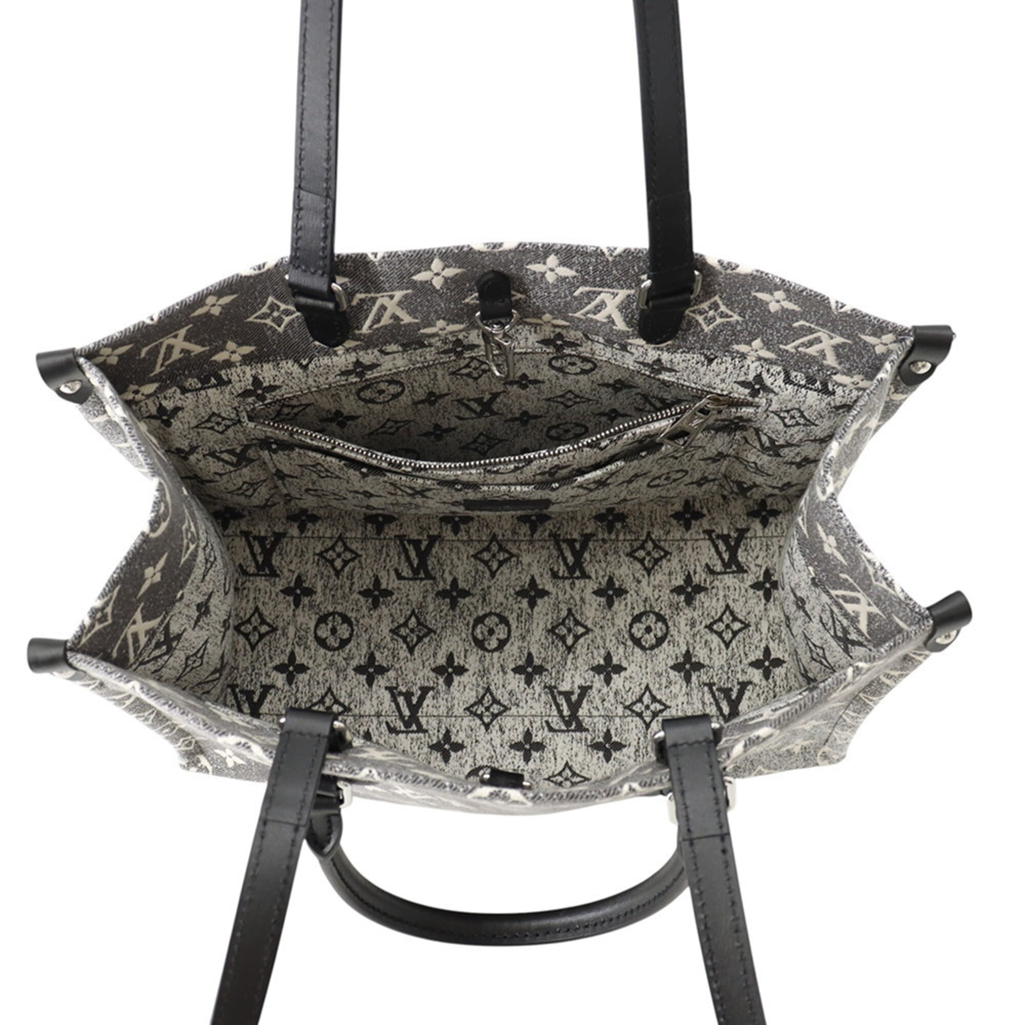 Louis Vuitton Monogram Gray Monogram Jacquard Denim Handbag Tote Bag (Pre-Owned)