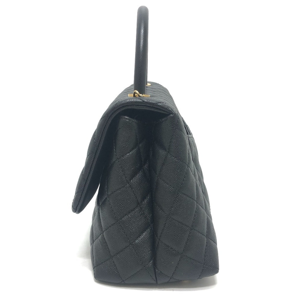 Chanel Matelasse Black Grained Calfskin Handbag Shoulder Bag (Pre-Owned)