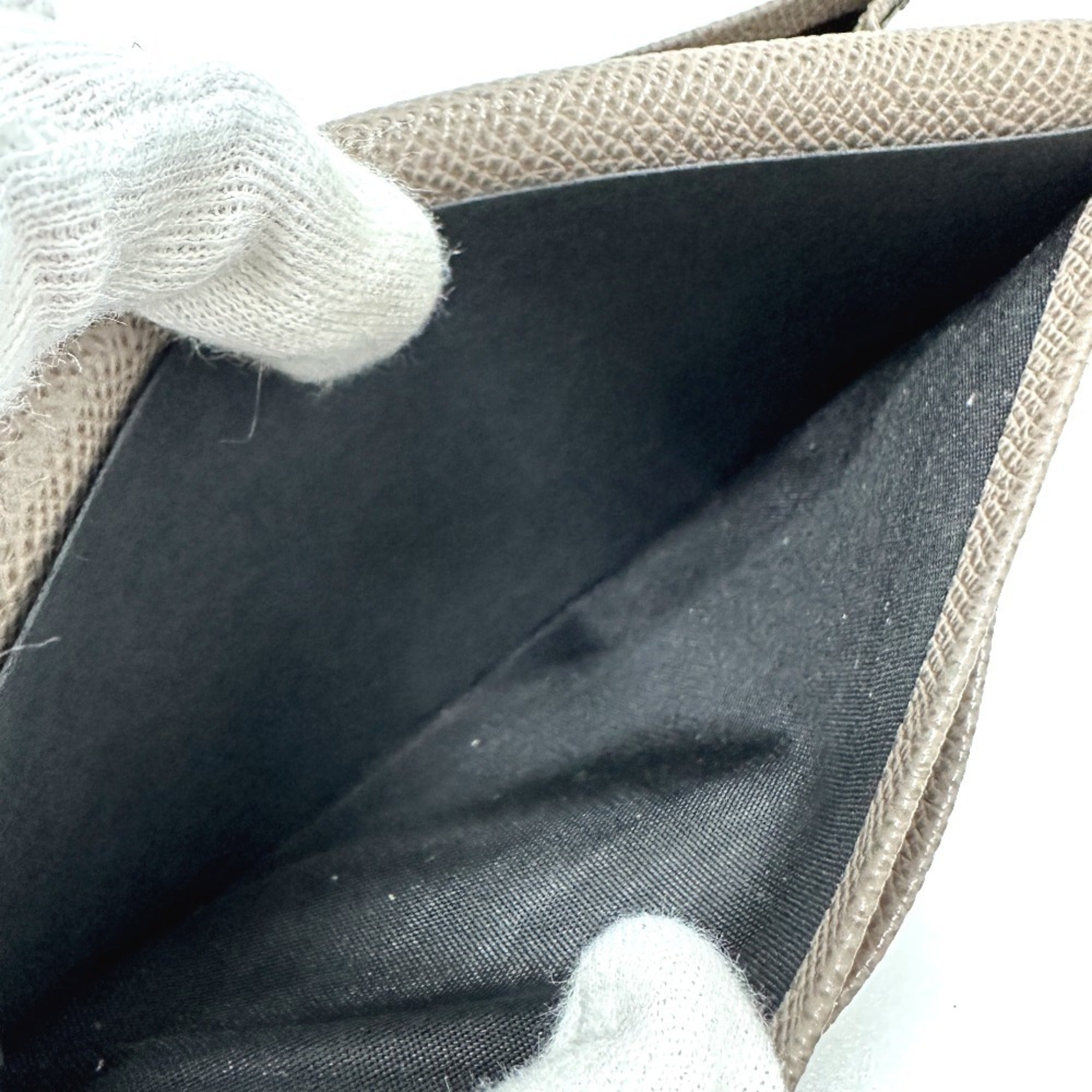 Bvlgari Gray Leather Long Wallet (Bi-Fold) (Pre-Owned)