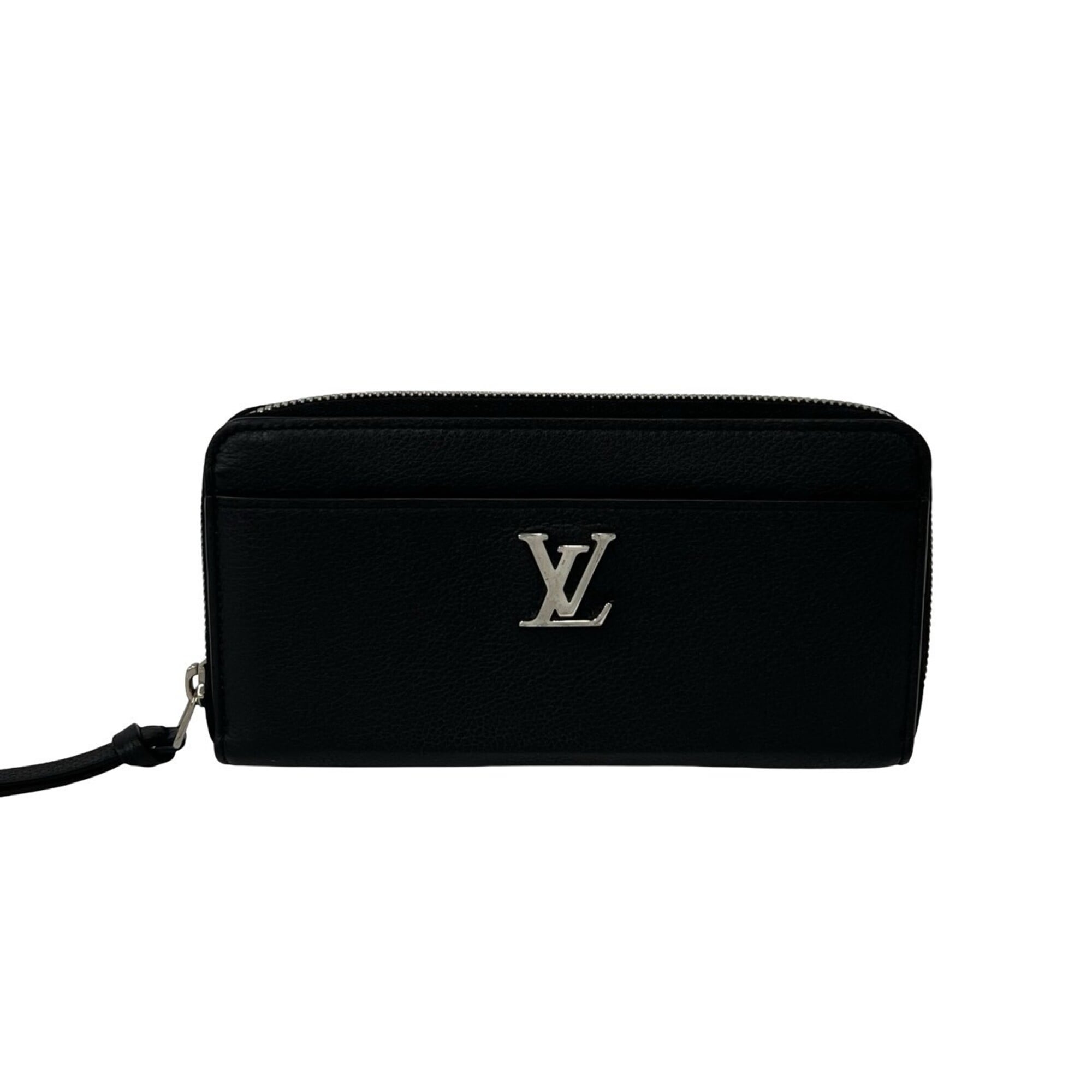 Louis Vuitton Black Leather Long Wallet (Bi-Fold) (Pre-Owned)
