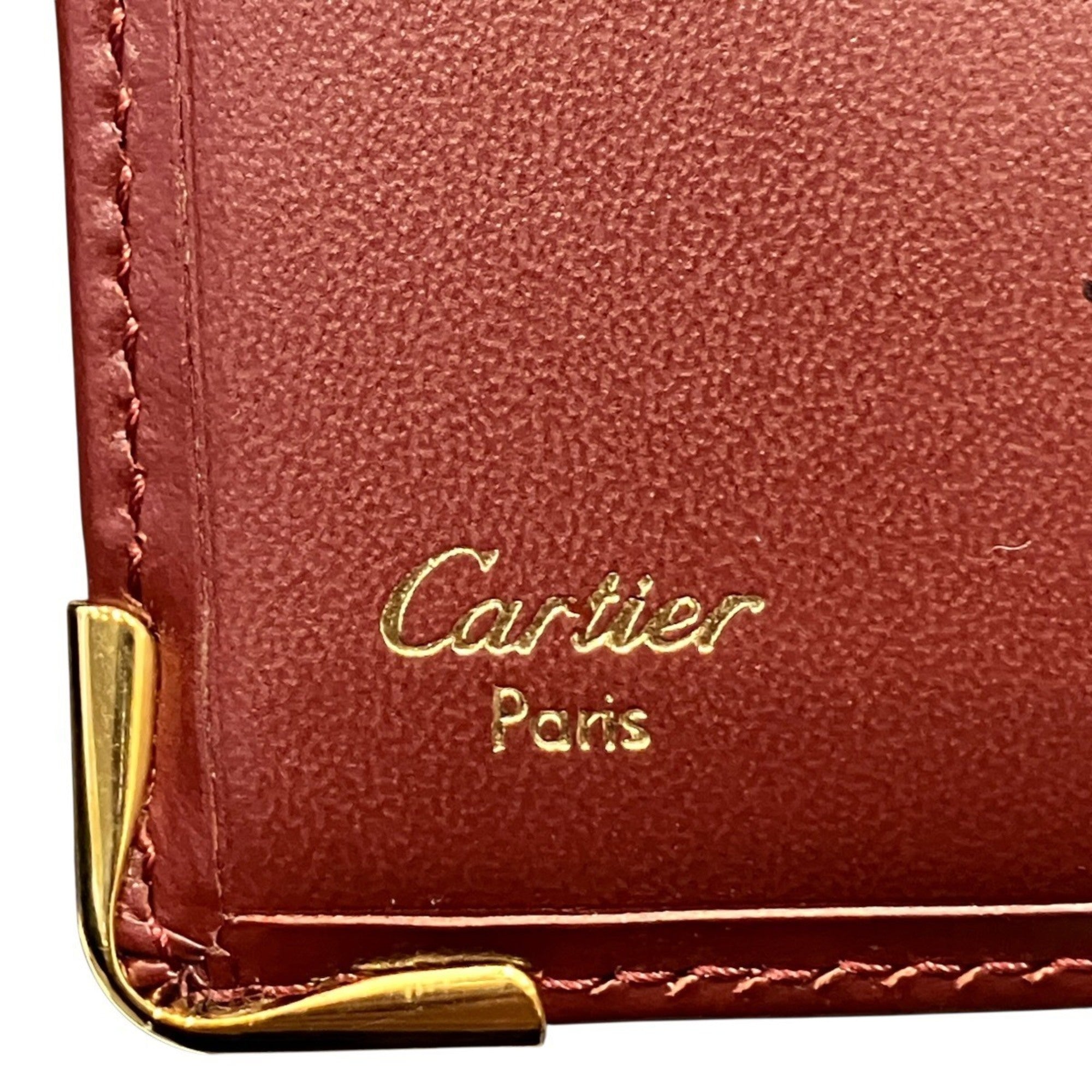 Cartier Must Red Color Leather Wallet (Bi-Fold) (Pre-Owned)