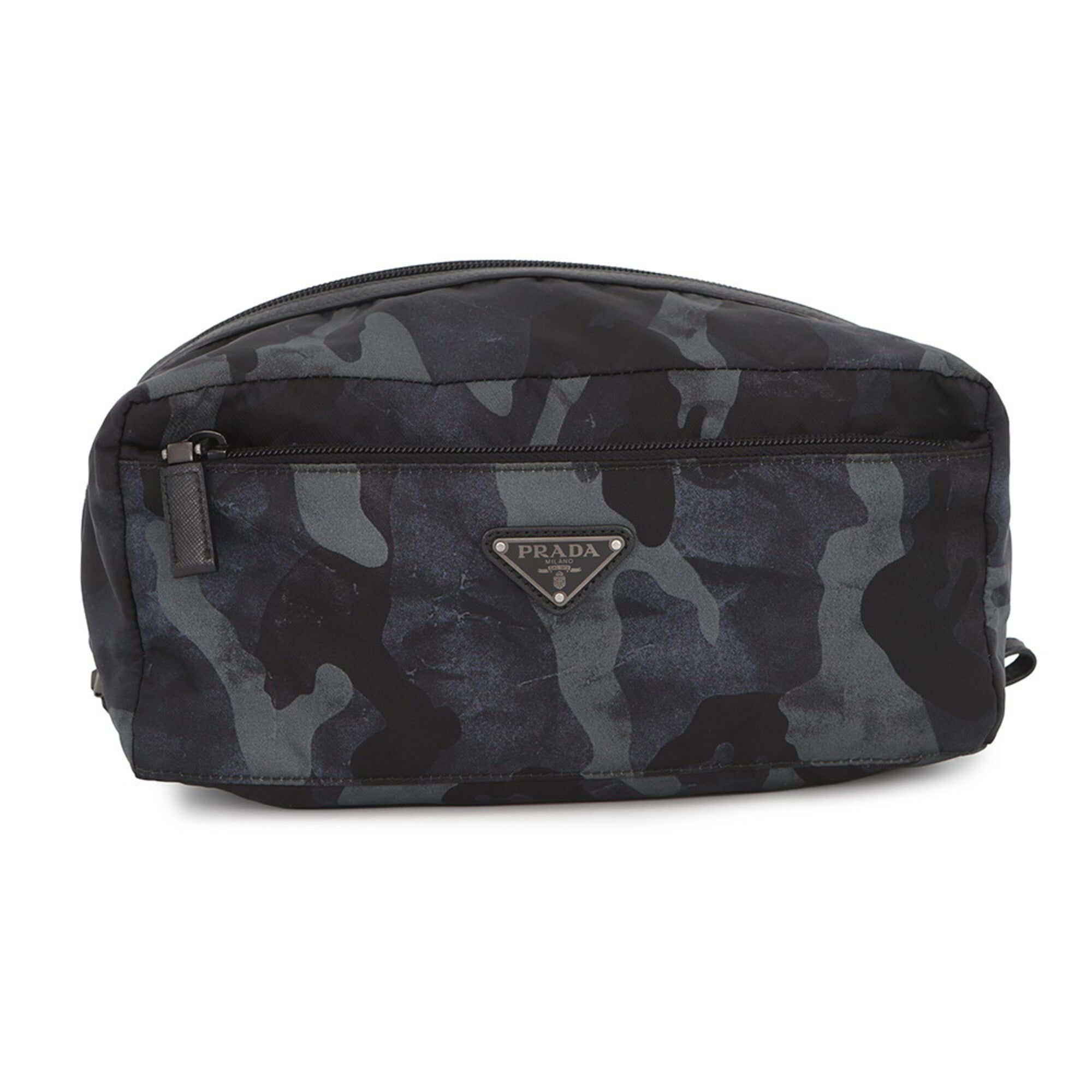 Prada Black Nylon Leather Handbag Pouch (Pre-Owned)
