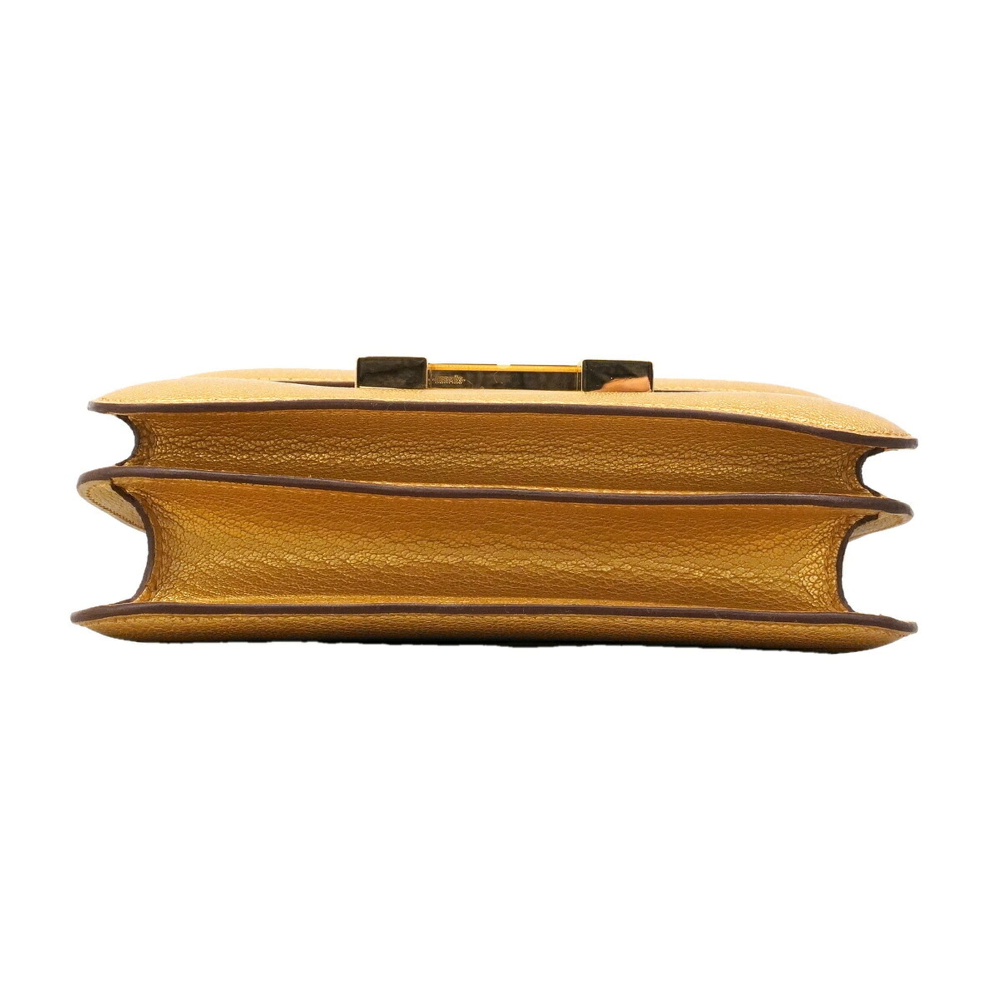 Hermes Gold Chevre Myzore Leather Shoulder Bag (Pre-Owned)