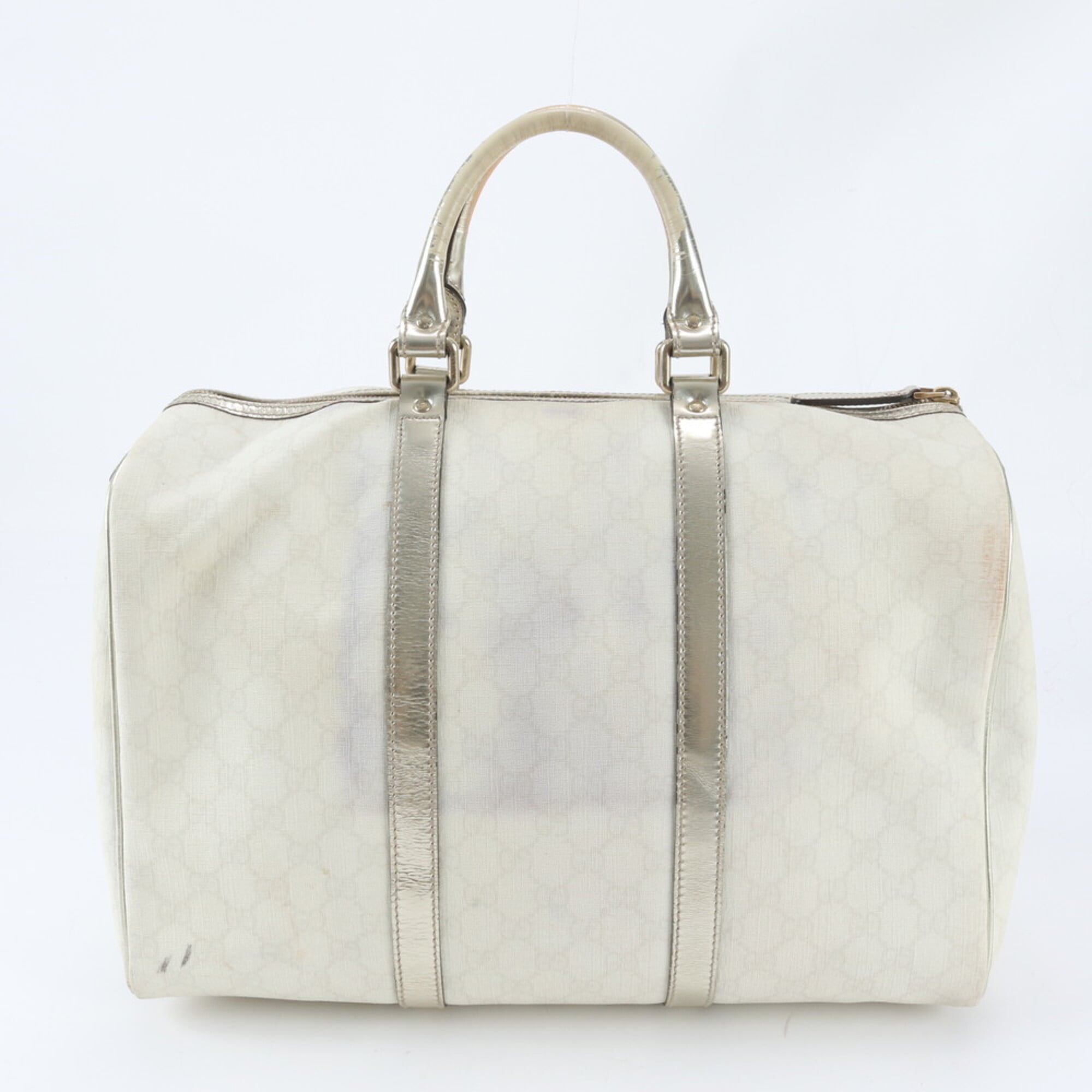 Gucci Gold White Gg Supreme Handbag (Pre-Owned)