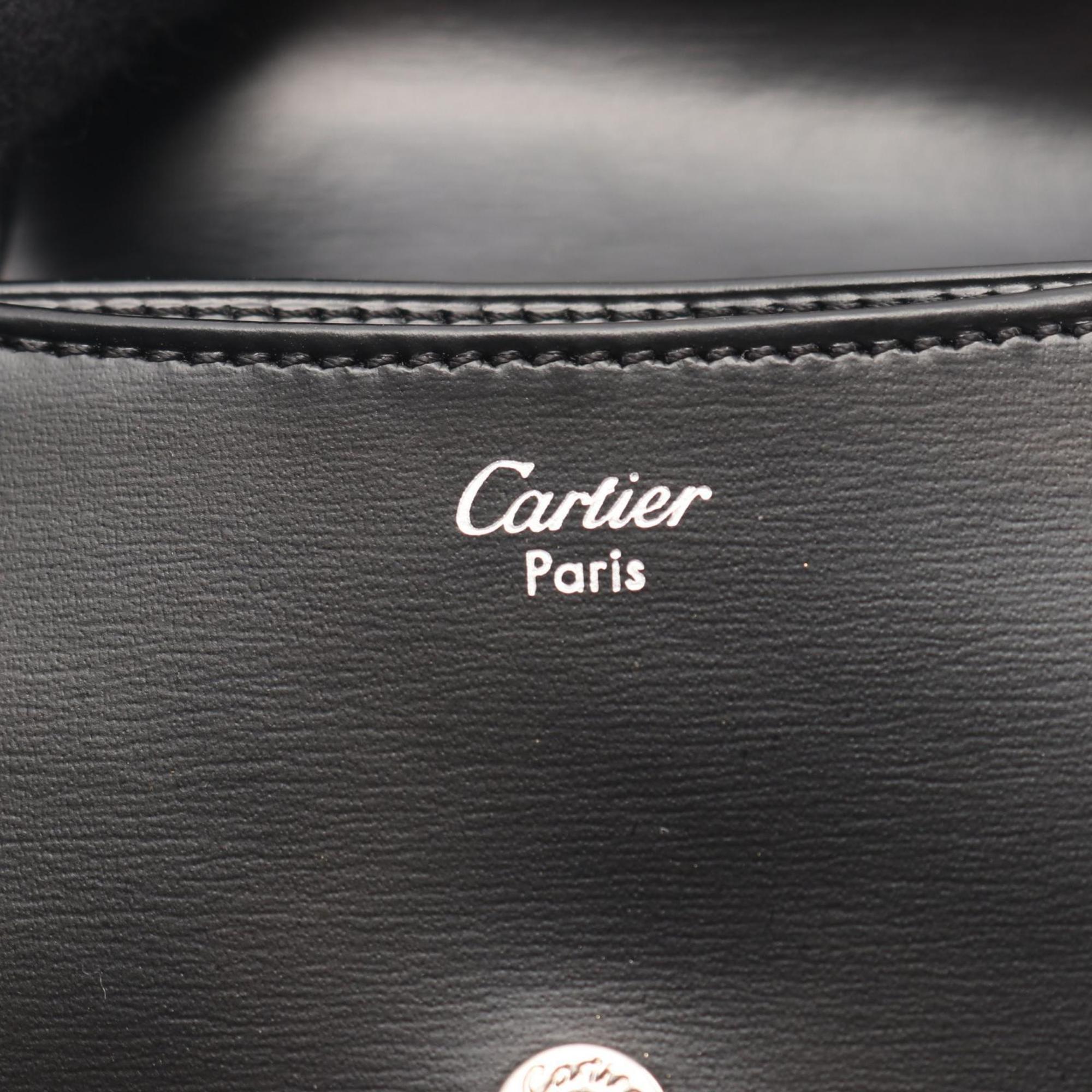 Cartier Black Leather Coin Purse/Coin Case (Pre-Owned)