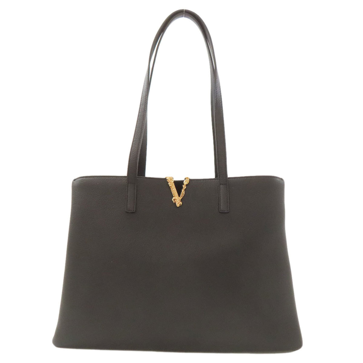 Versace Black Leather Tote Bag (Pre-Owned)