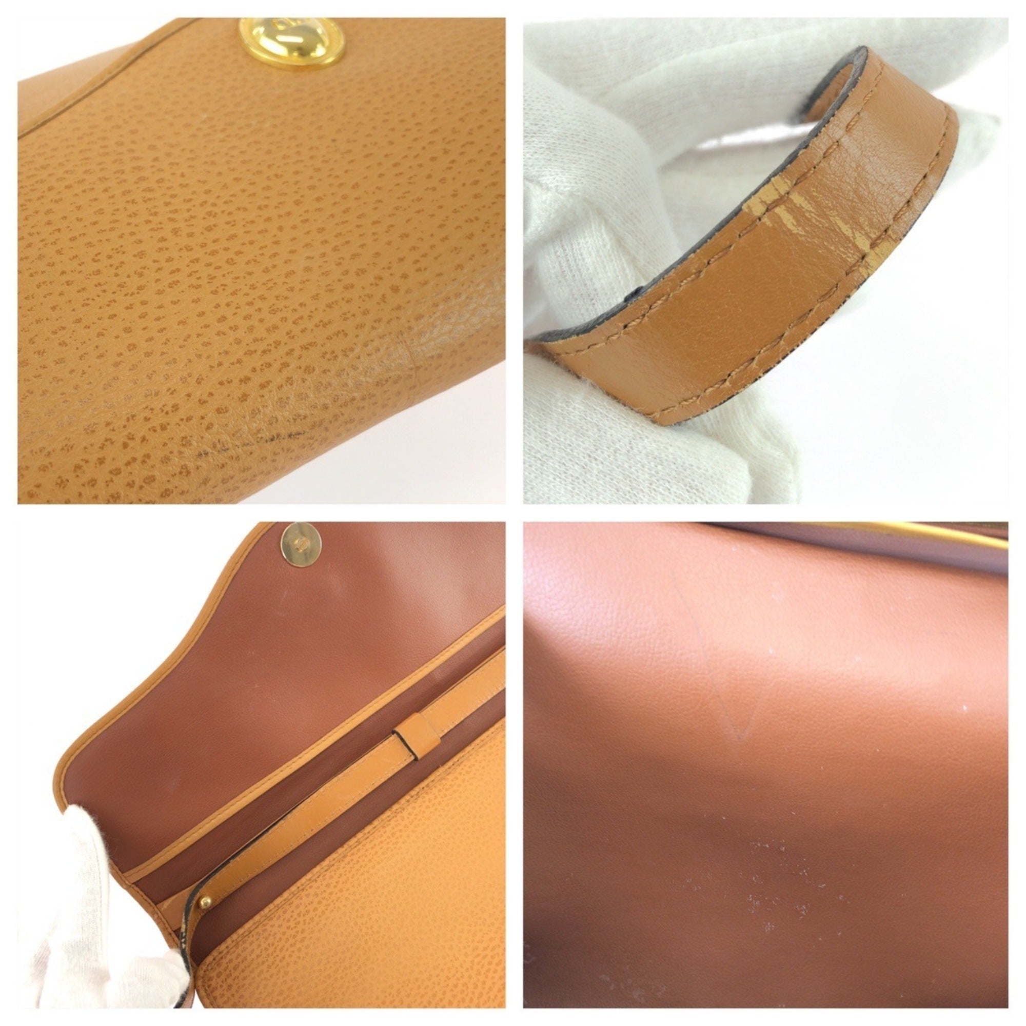 Christian Dior Brown Camel Leather Shoulder Bag (Pre-Owned)