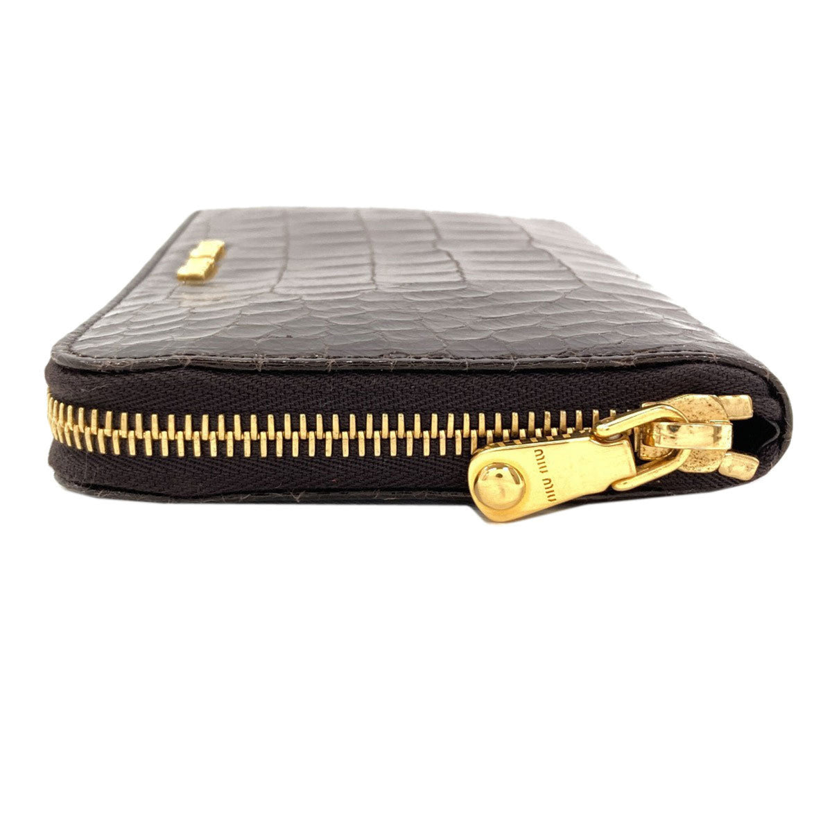 Miu Miu Black Leather Long Wallet (Bi-Fold) (Pre-Owned)