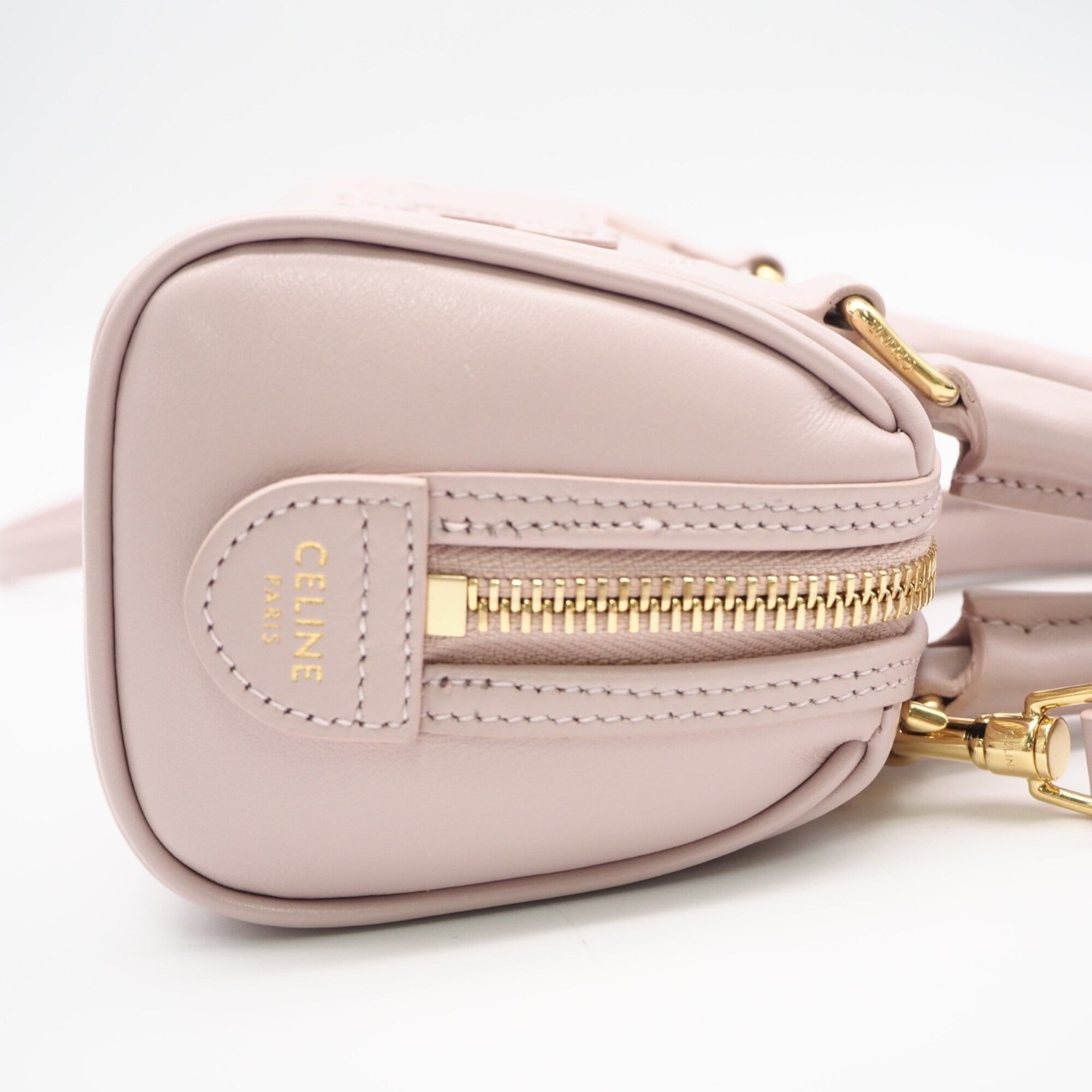 Celine Pink Leather Boston Bag Shoulder Bag (Pre-Owned)