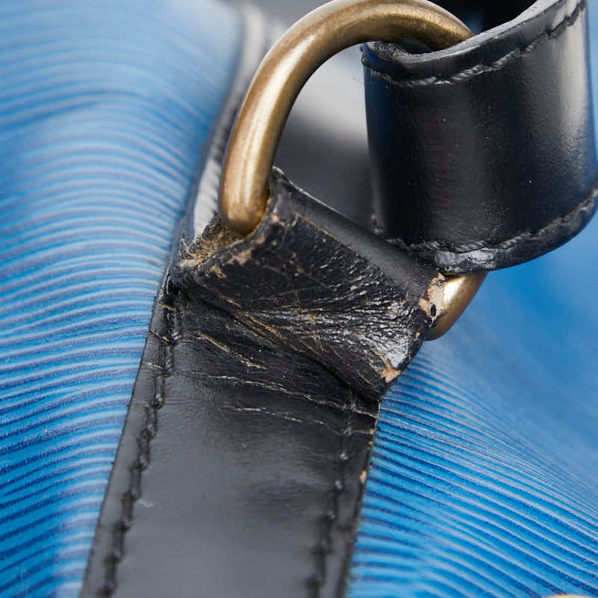 Louis Vuitton Noir Toledo Blue Leather Shoulder Bag (Pre-Owned)