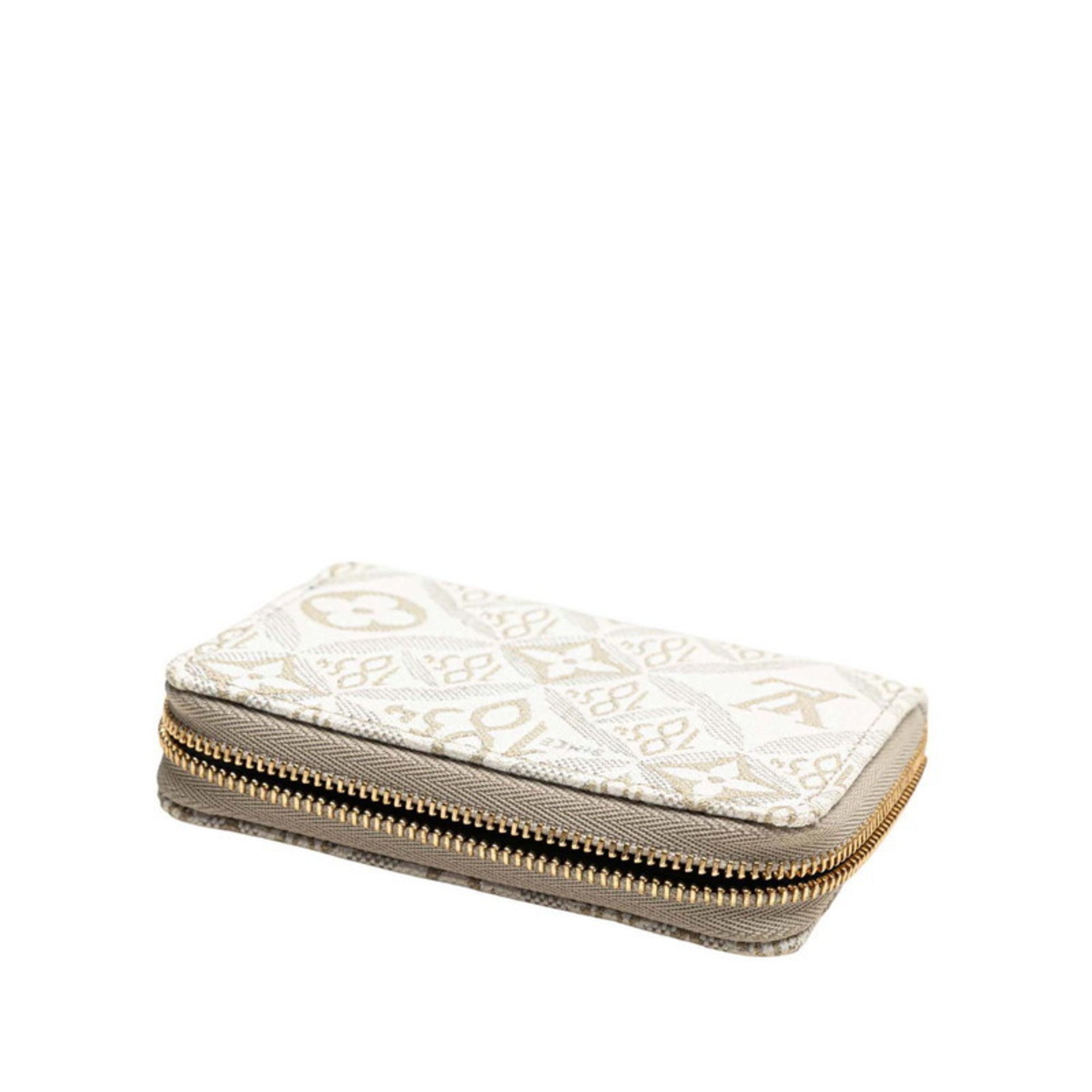 Louis Vuitton Monogram Beige White Canvas Leather Coin Purse/Coin Case (Pre-Owned)