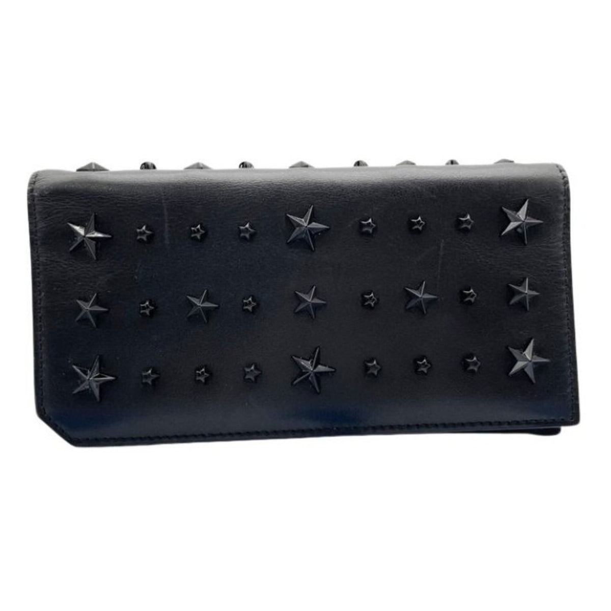 Jimmy Choo Black Leather Long Wallet (Bi-Fold) (Pre-Owned)