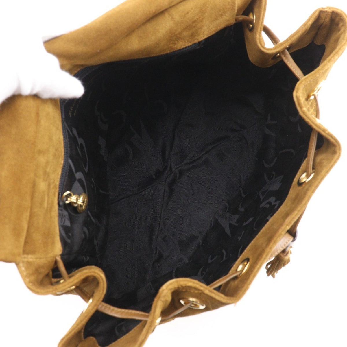 Salvatore Ferragamo Camel Suede Shoulder Bag (Pre-Owned)