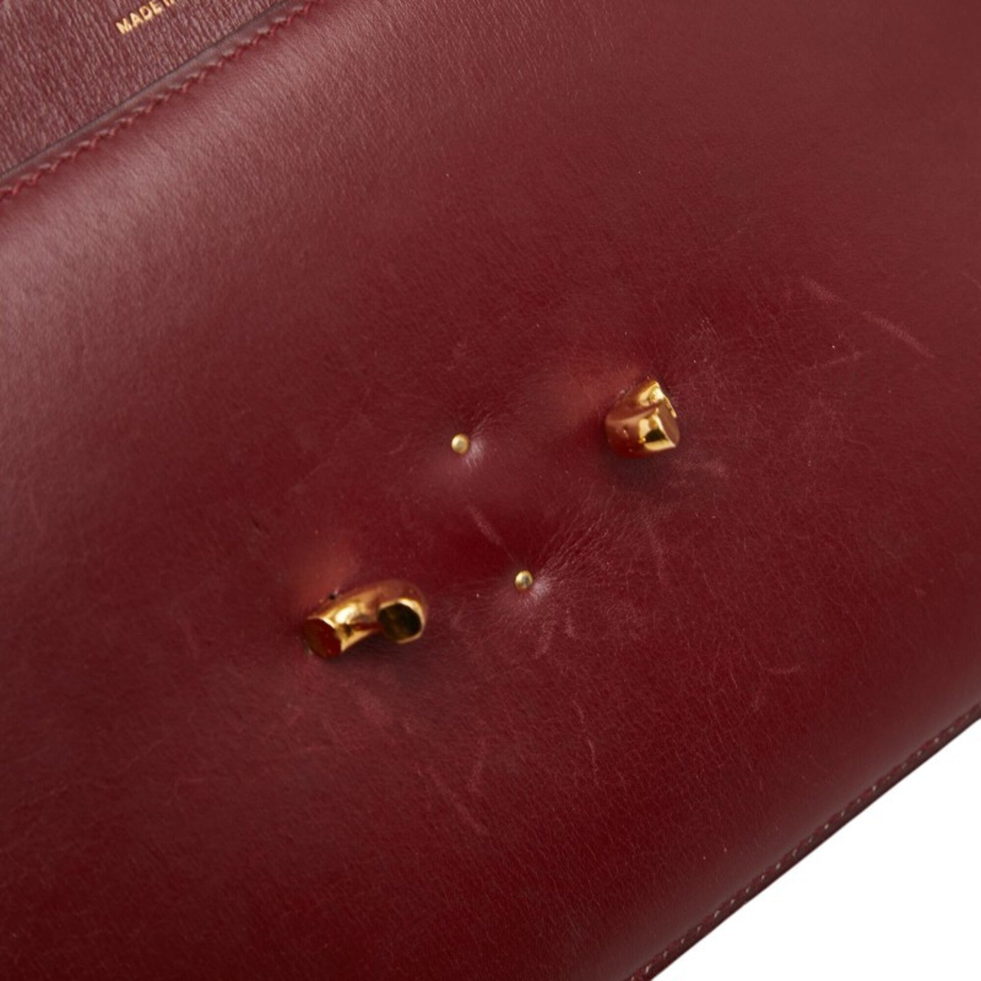 Hermes Fonsbelle Wine Box Calf Leather Shoulder Bag (Pre-Owned)