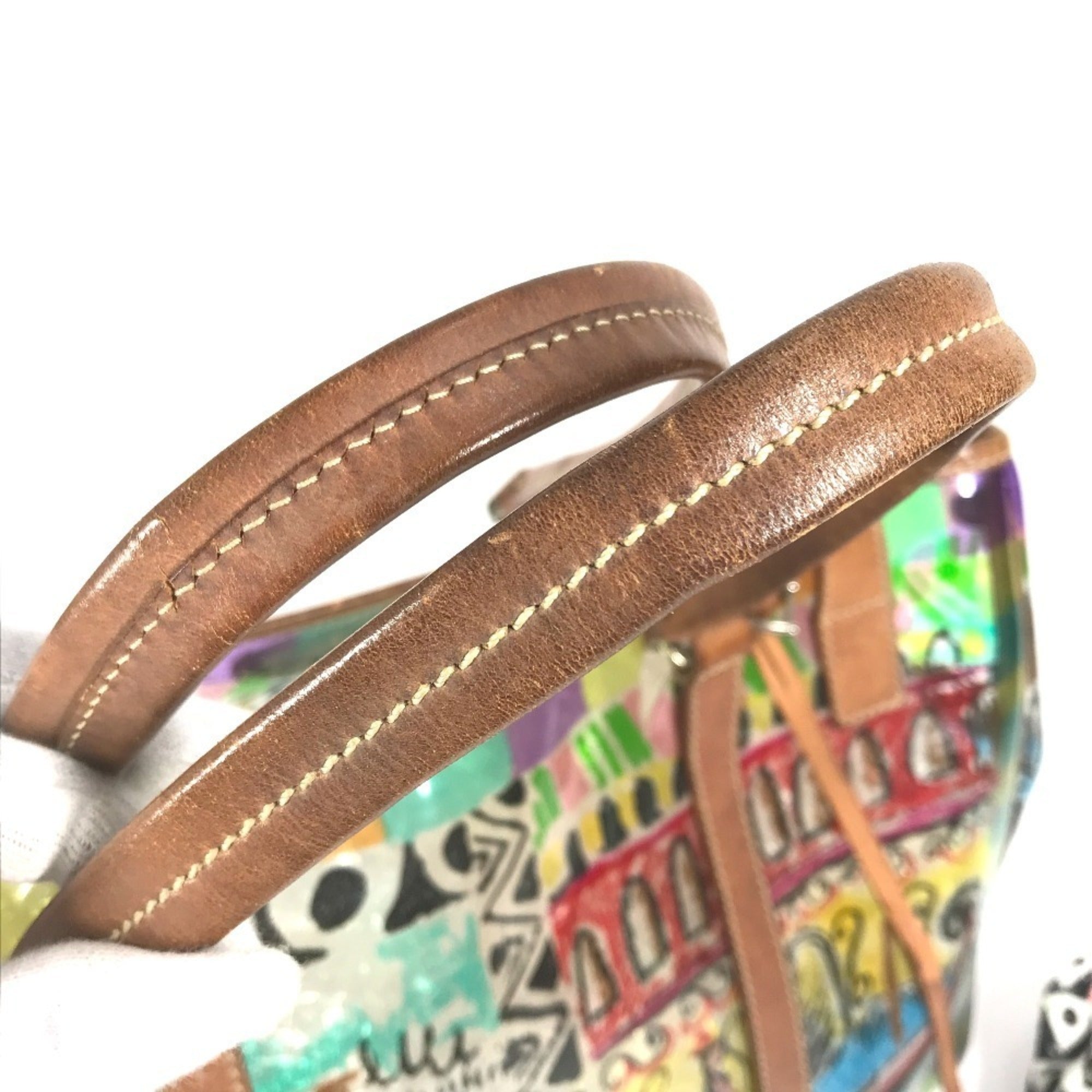 Prada Multi-Color Vinyl Shoulder Bag Tote Bag (Pre-Owned)