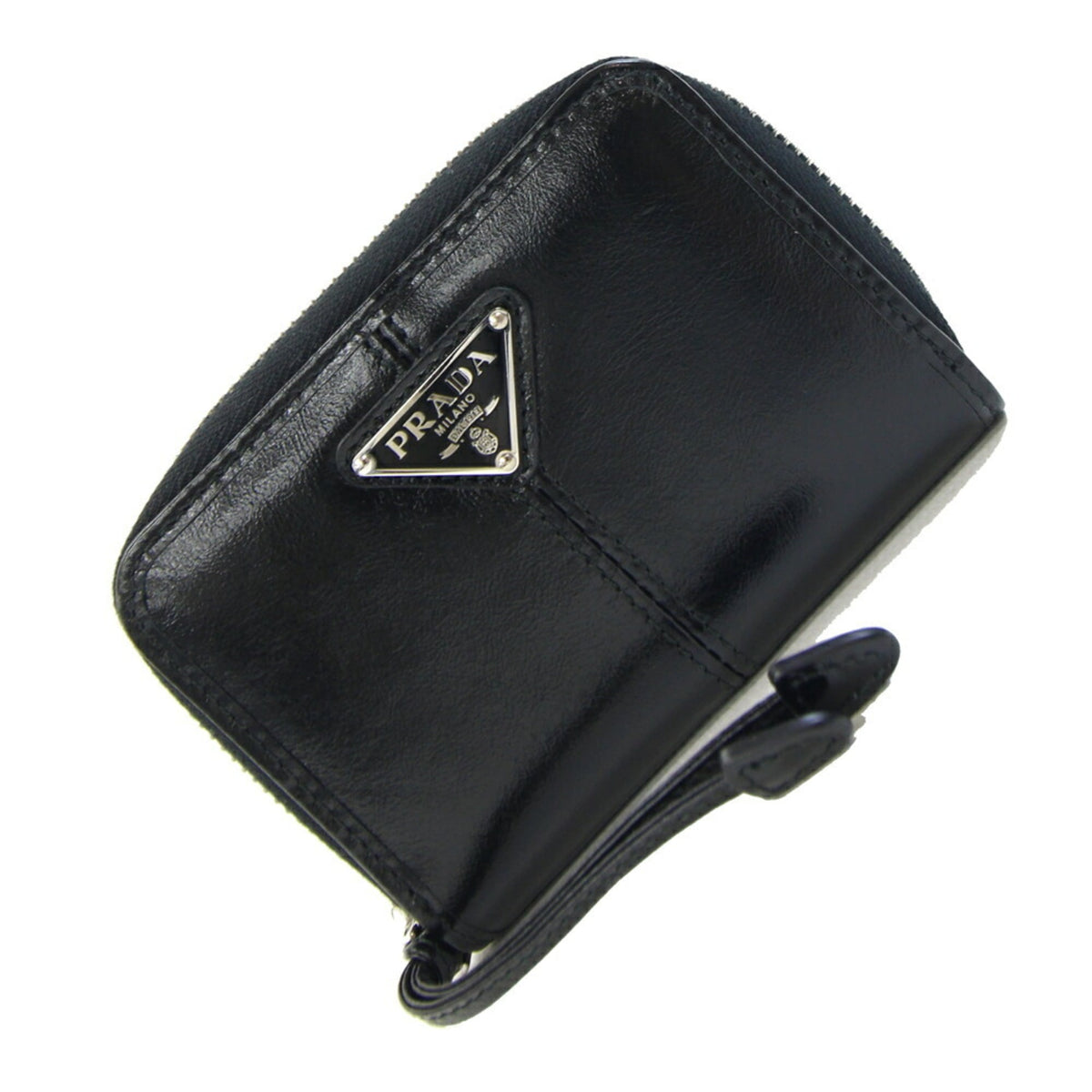 Prada Black Leather Coin Purse/Coin Case (Pre-Owned)