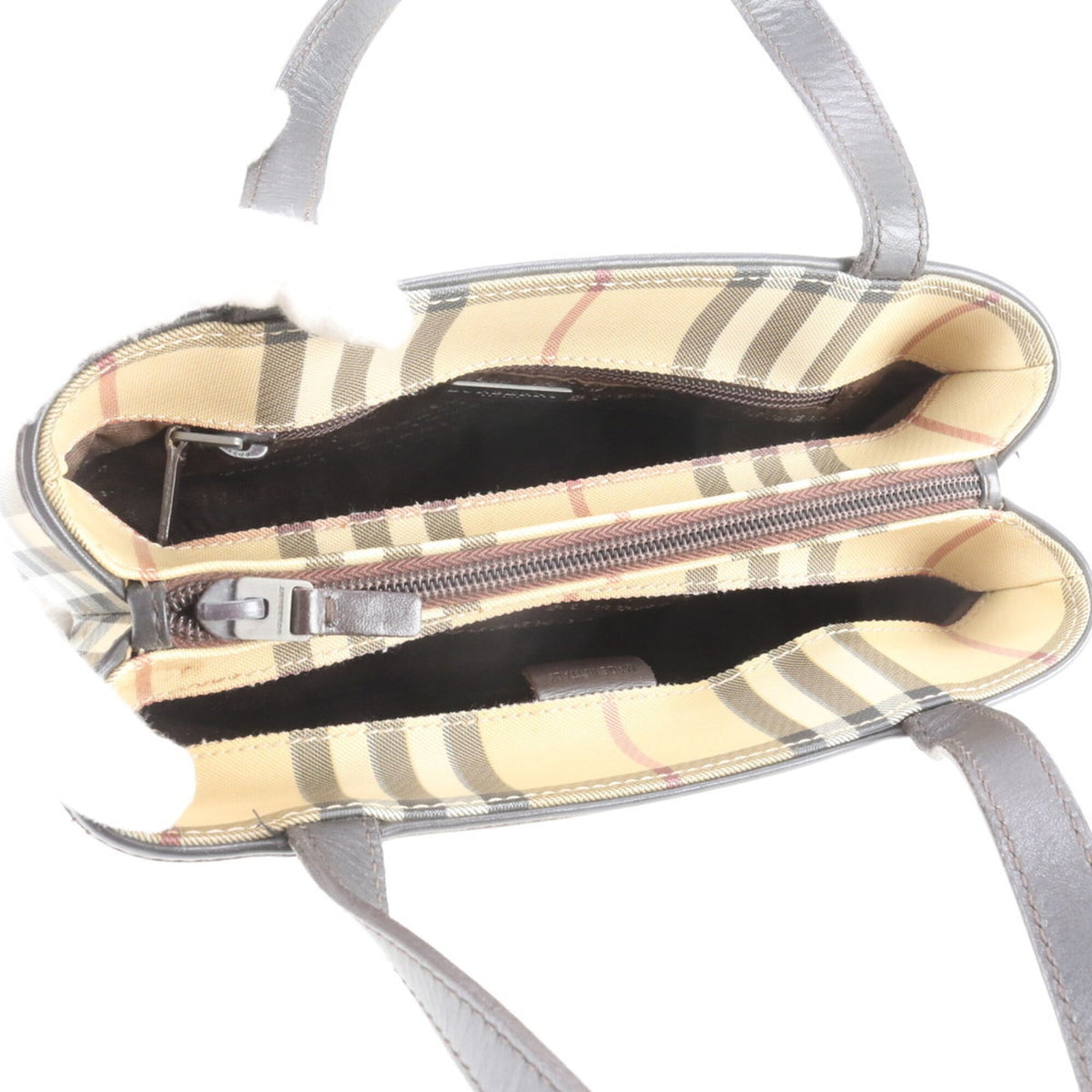Burberry Brown Leather Coated Canvas Handbag Tote Bag (Pre-Owned)