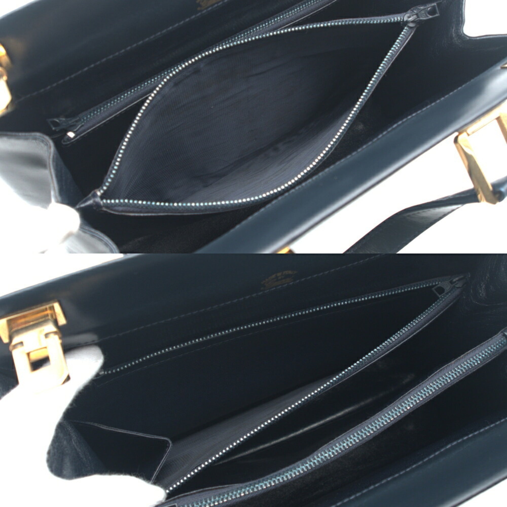 Gucci Dark Navy Leather Tote Bag (Pre-Owned)