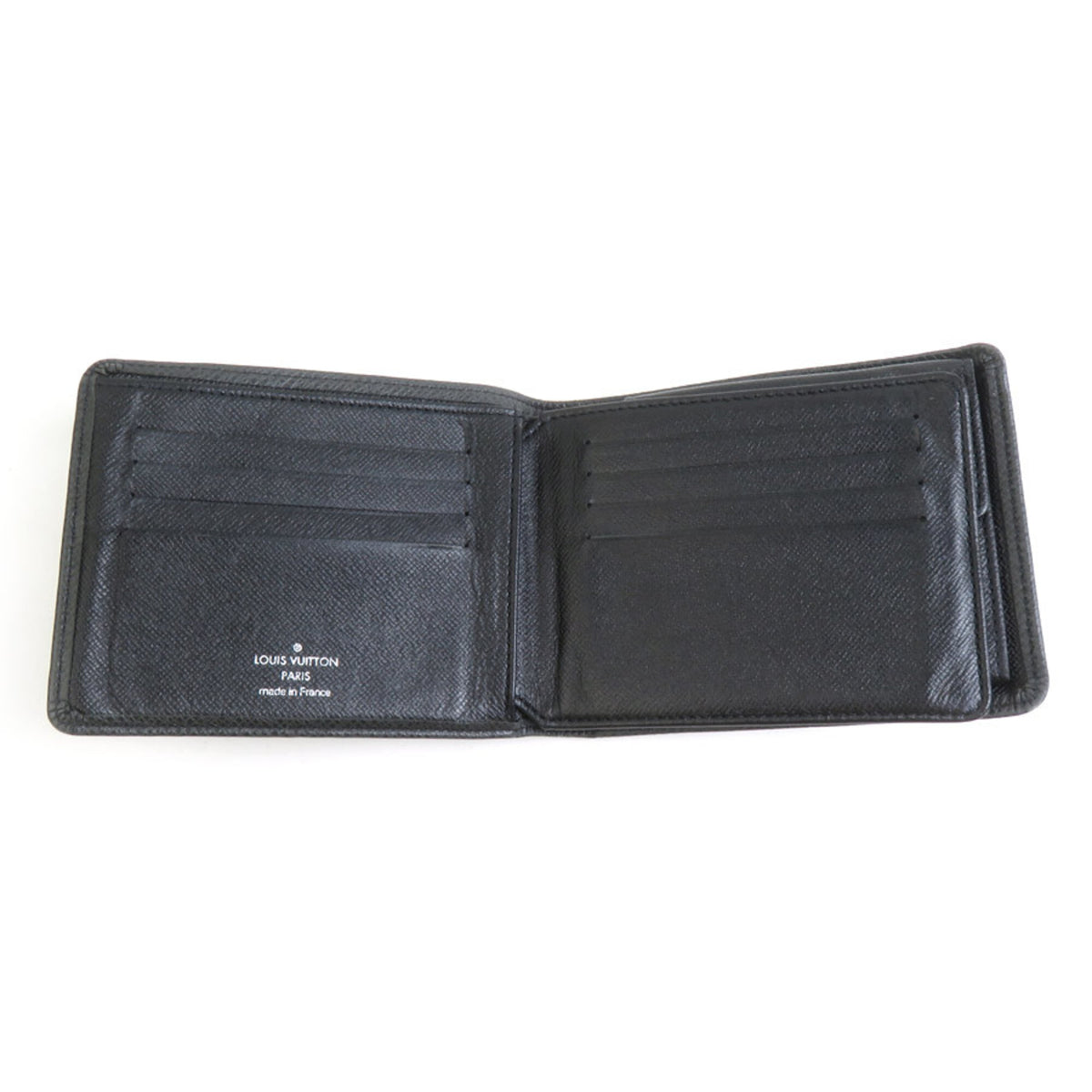 Louis Vuitton Black Taiga Leather Wallet (Bi-Fold) (Pre-Owned)
