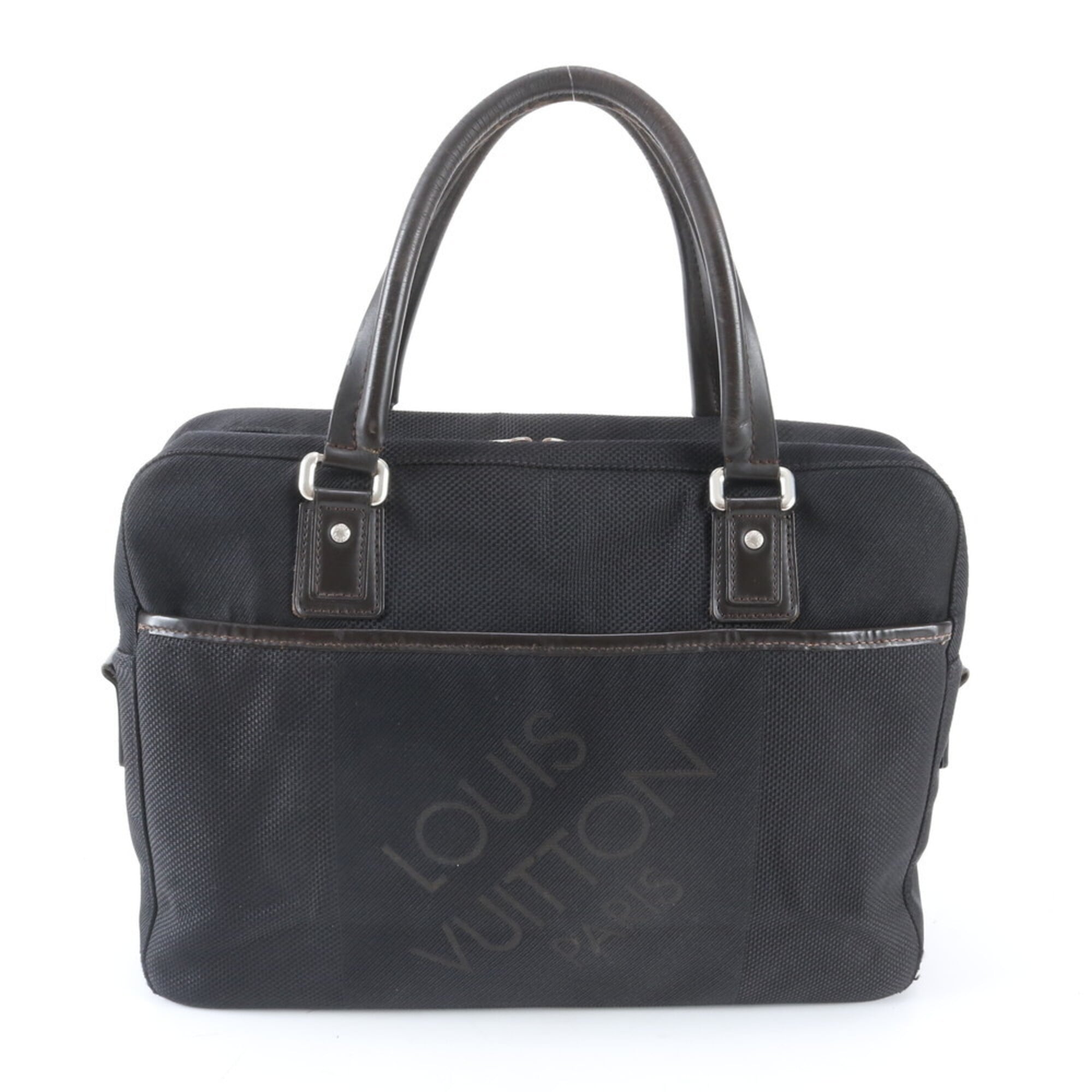 Louis Vuitton Damier Canvas Noir Leather Canvas Briefcase Handbag Tote Bag (Pre-Owned)