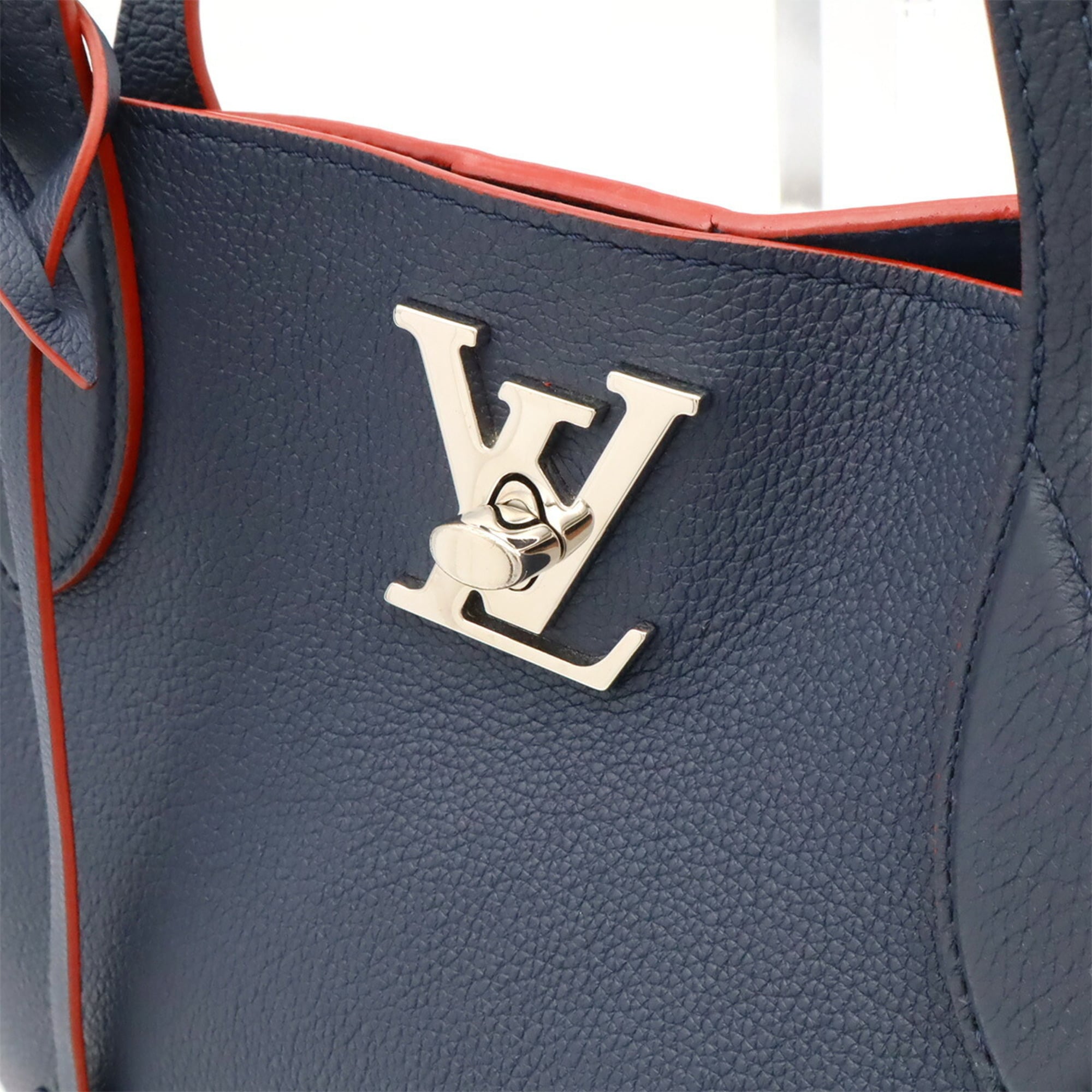 Louis Vuitton Marine Rouge Navy Leather Tote Bag (Pre-Owned)