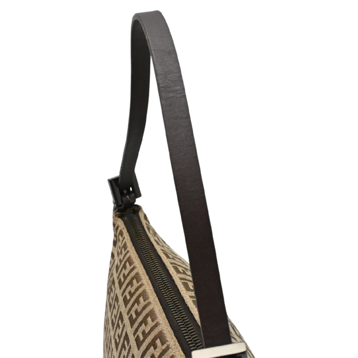 Fendi Beige Brown Canvas Leather Handbag (Pre-Owned)