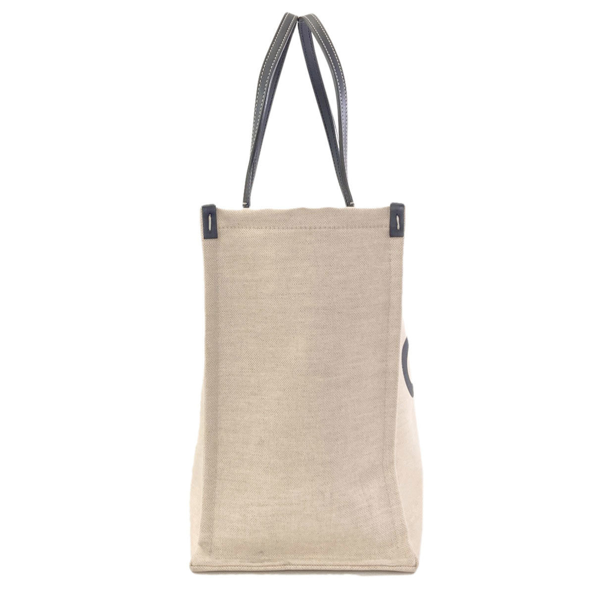 Gucci Beige Navy Canvas Pouch Tote Bag (Pre-Owned)