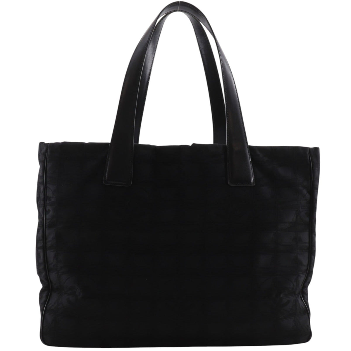 Chanel New Travel Line Black Nylon Canvas Tote Bag Weekend Bag (Pre-Owned)