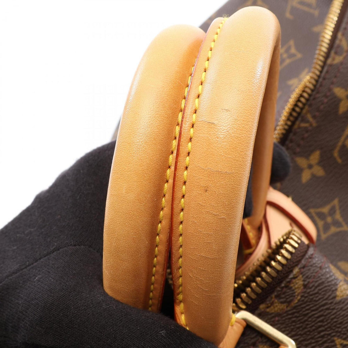 Louis Vuitton Brown Coated Canvas Monogram Leather Boston Bag Handbag (Pre-Owned)