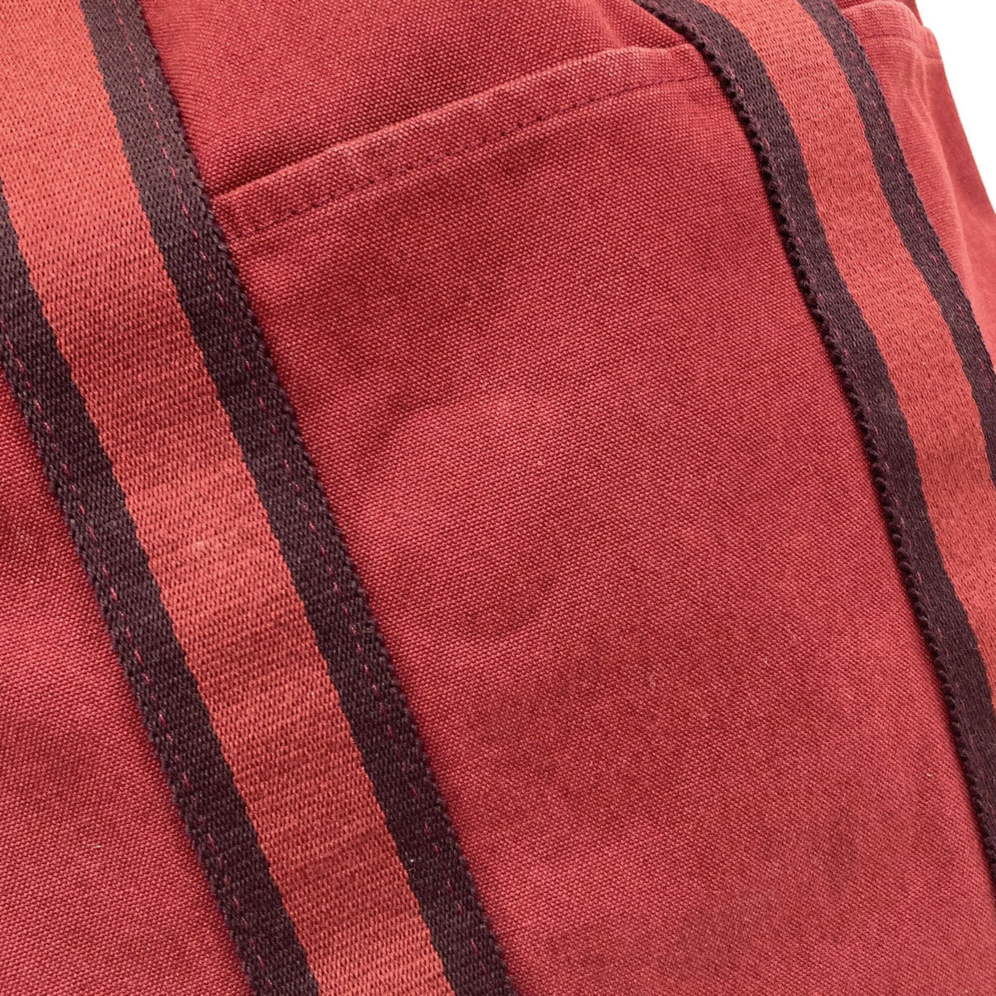 Hermes Red Color Canvas Tote Bag (Pre-Owned)