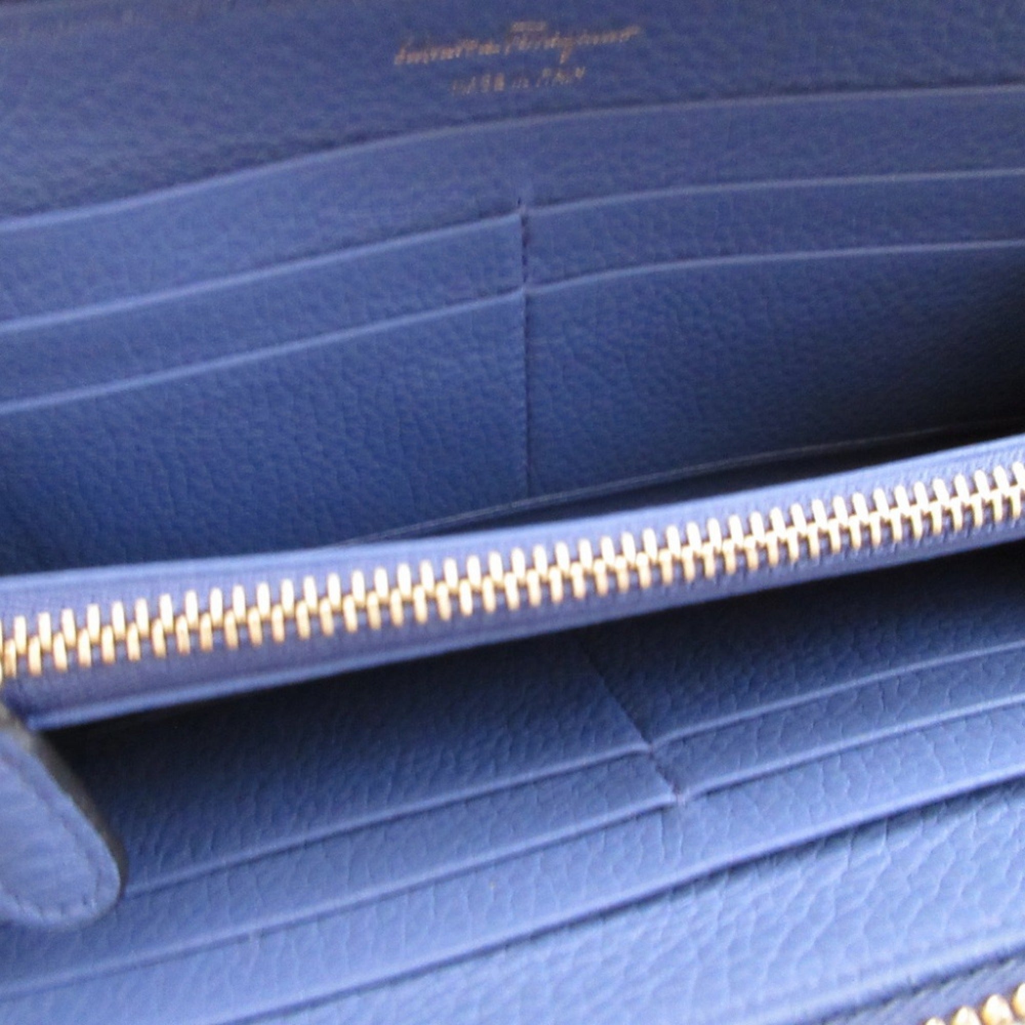 Salvatore Ferragamo Purple Leather Long Wallet (Bi-Fold) (Pre-Owned)
