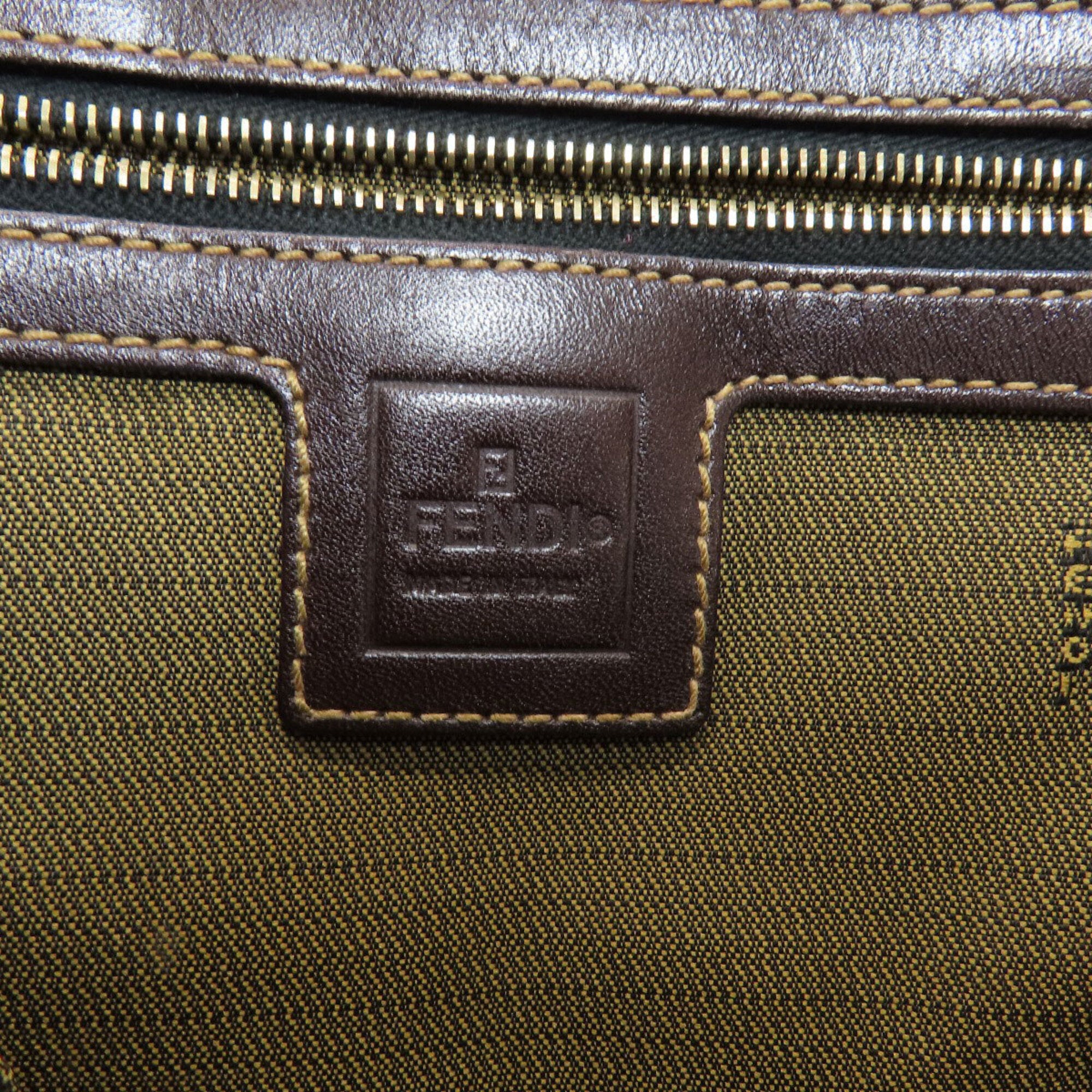 Fendi Zucca Brown Zucca Handbag (Pre-Owned)